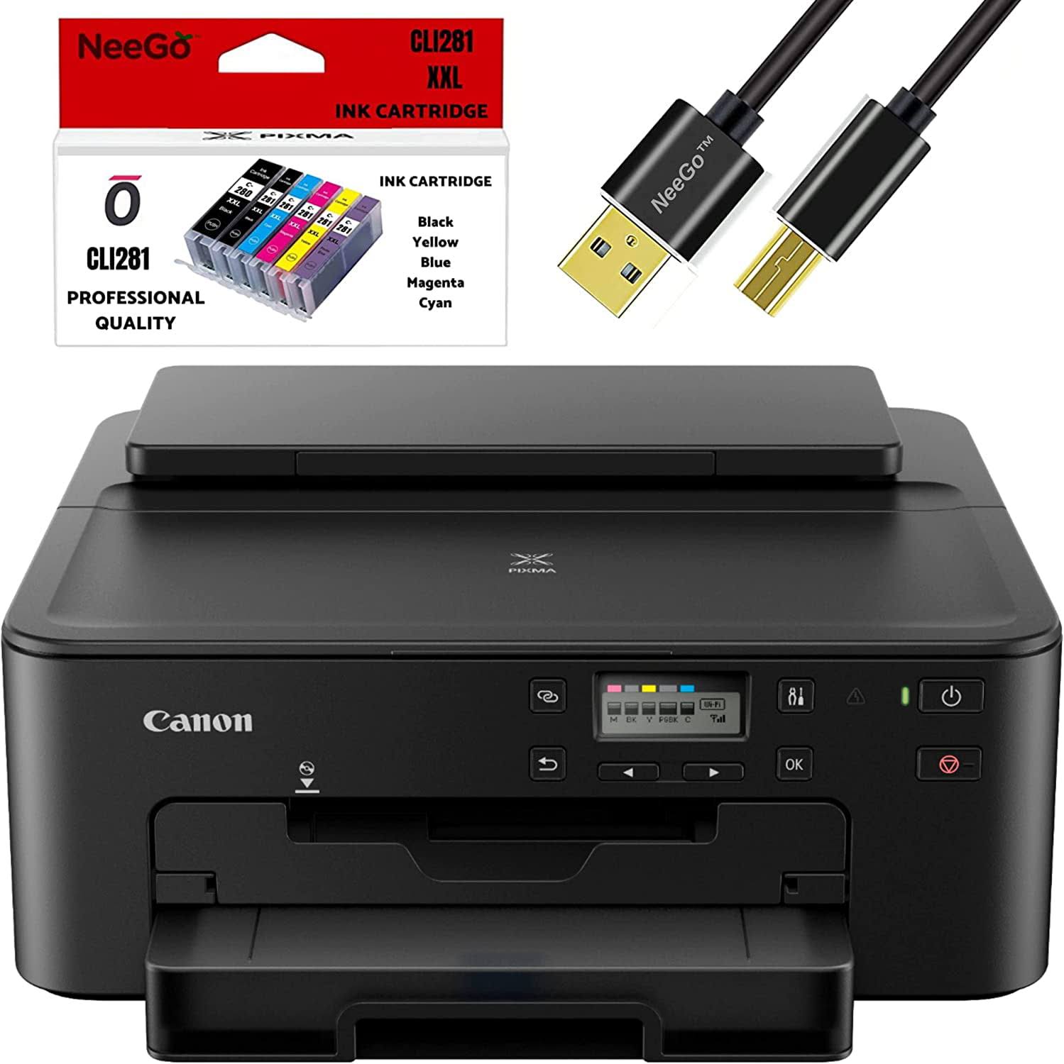 Can Wireless Pixma Inkjet Printer   Wireless Printer for Home and Office Use ? Inkjet Computer Printers with 2-Sided Printing Function ? Color Printer, Bonus NeeGo Ink and 6 Ft NeeGo Printer Cable