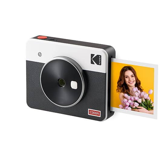KODAK Mini Shot 3 Retro 4PASS 2-in-1 Instant Camera and Photo Printer (3 3 inches) + 8 Sheets, White