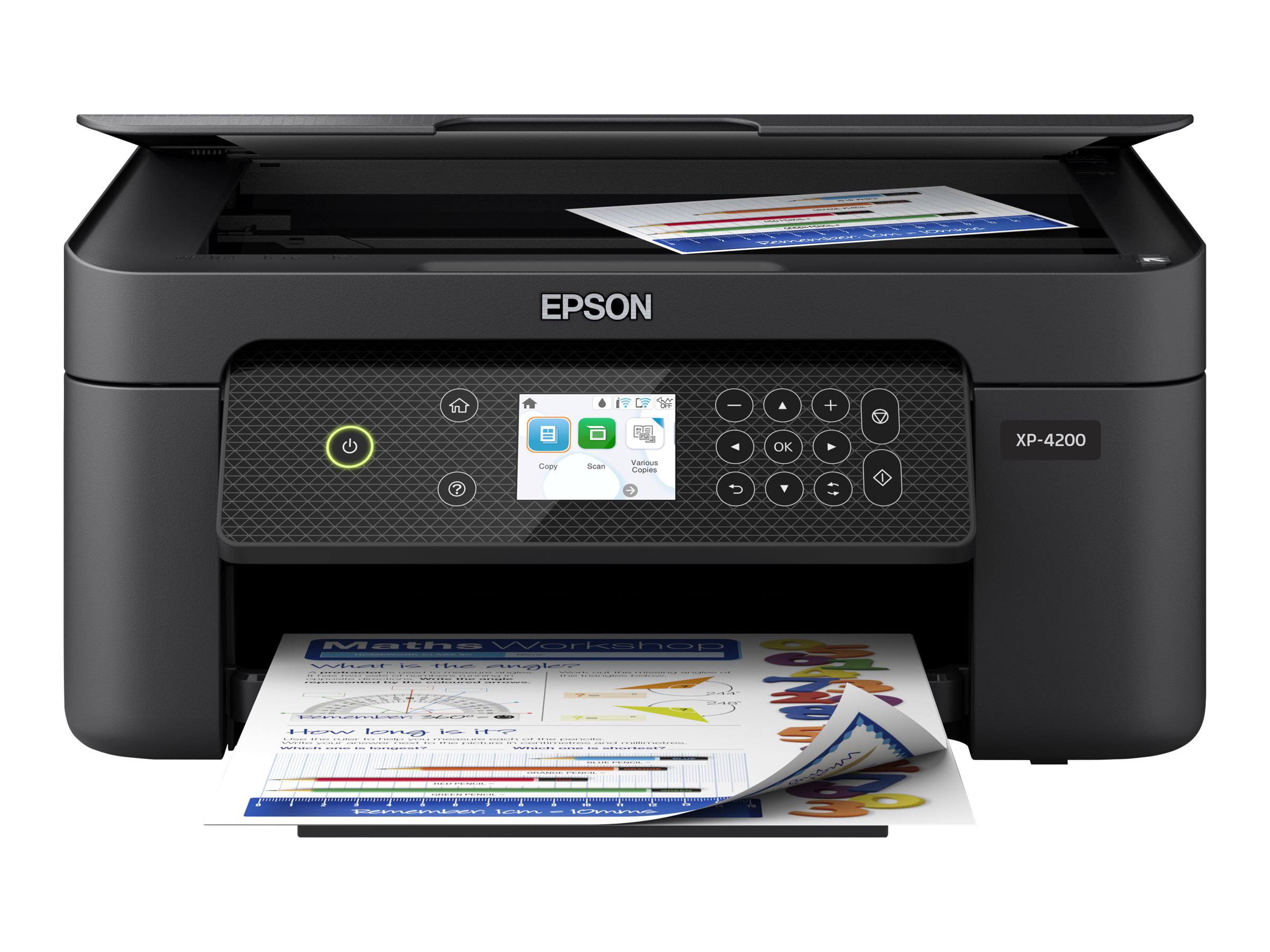 Expression Home XP-4200   All-In-One Design   multifunction printer   color   ink-jet   Legal (8.5 in x 14 in) (original)   A4/Legal (media)   up to 7.7 ppm (copying)   up to 10 ppm (printing)   100 sheets   USB 2.0, Wi-Fi(n)