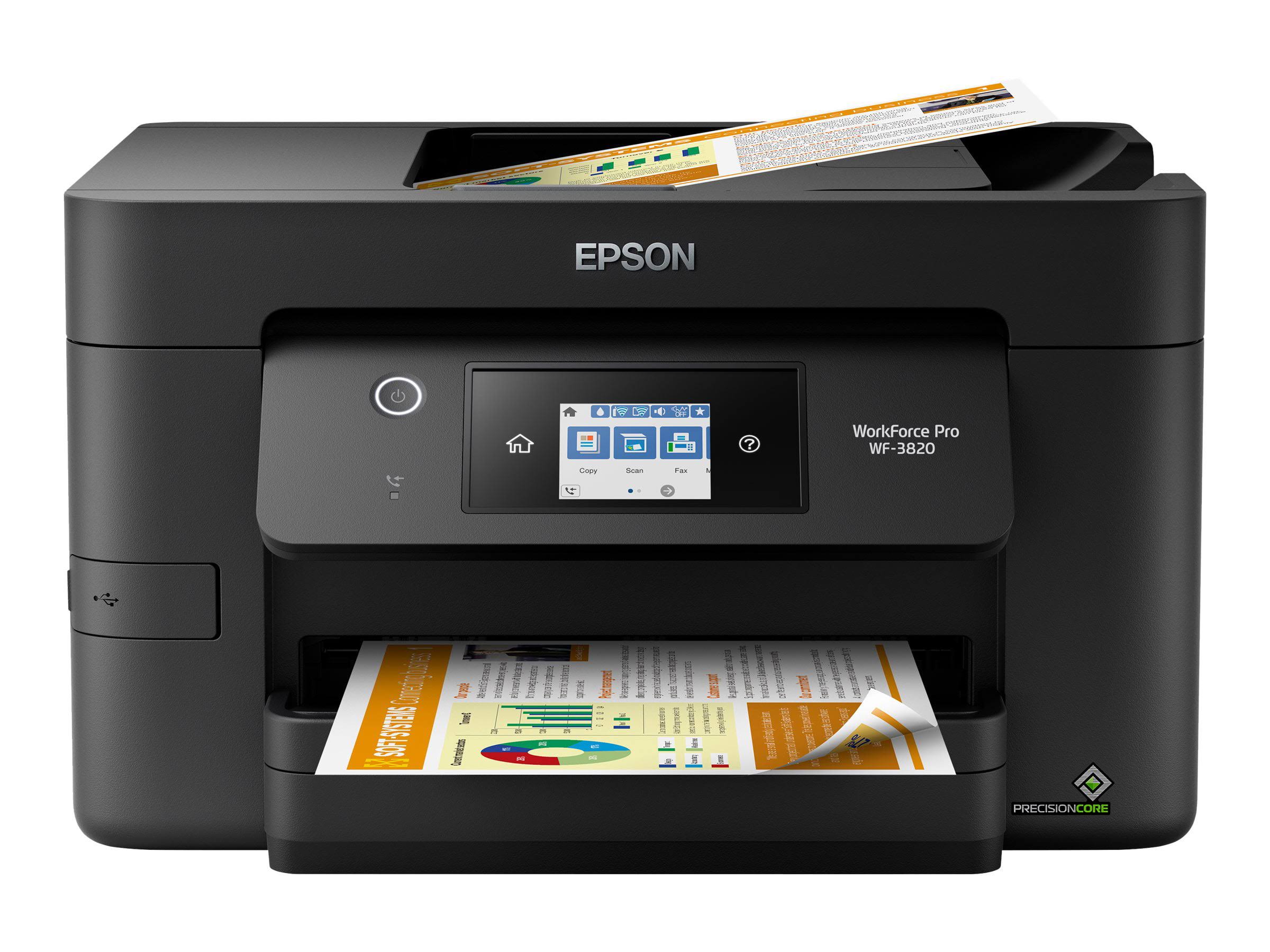 WorkForce Pro WF-3820 Wireless All-in-One Printer with Auto 2-sided Printing, 35-page ADF, 250-sheet Paper Tray and 2.7  Color Touchscreen