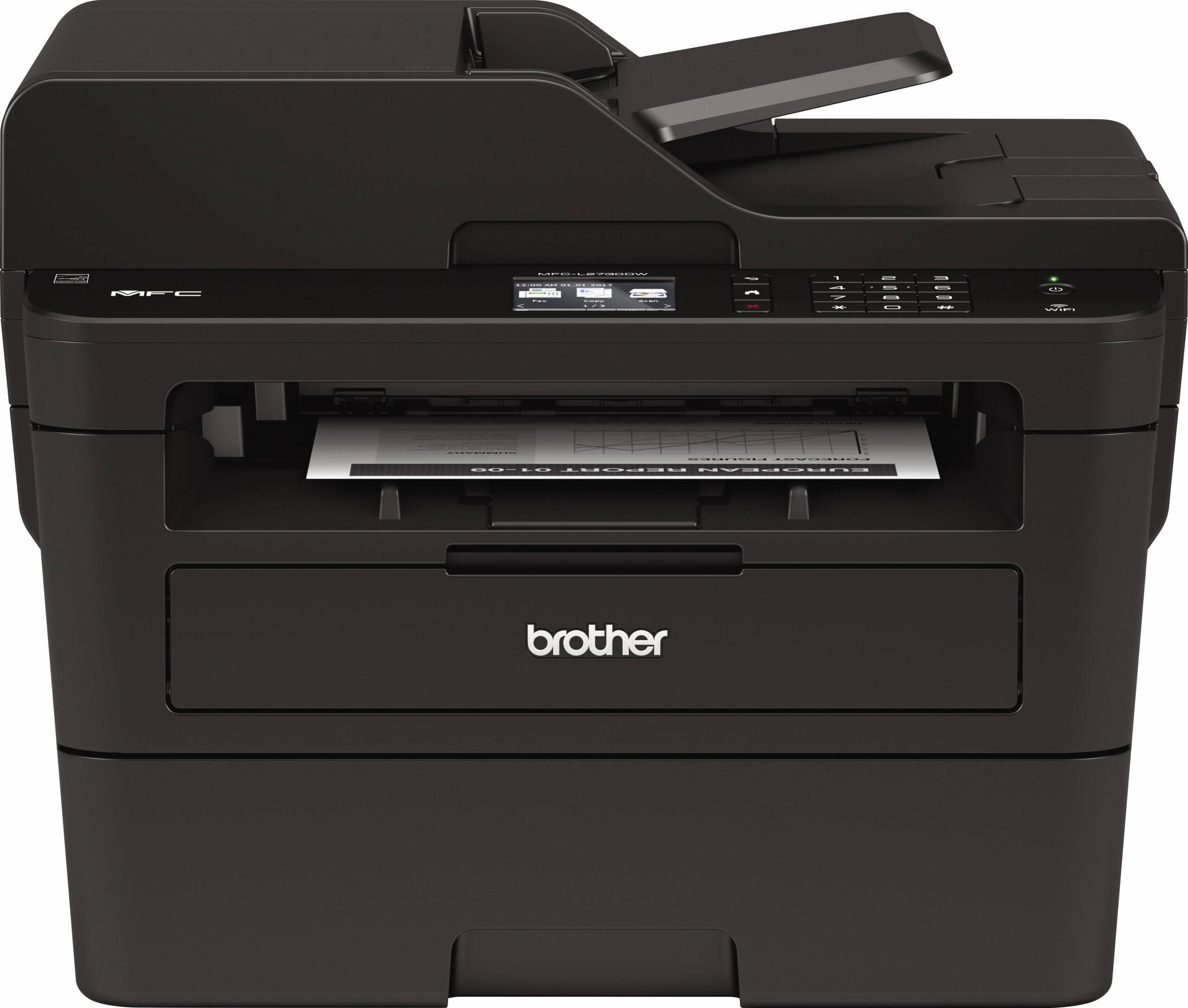 MFC-L2730DW Compact Monochrome Laser All-in-One Wireless Connectivity Printer with 2.7” Color Touchscreen