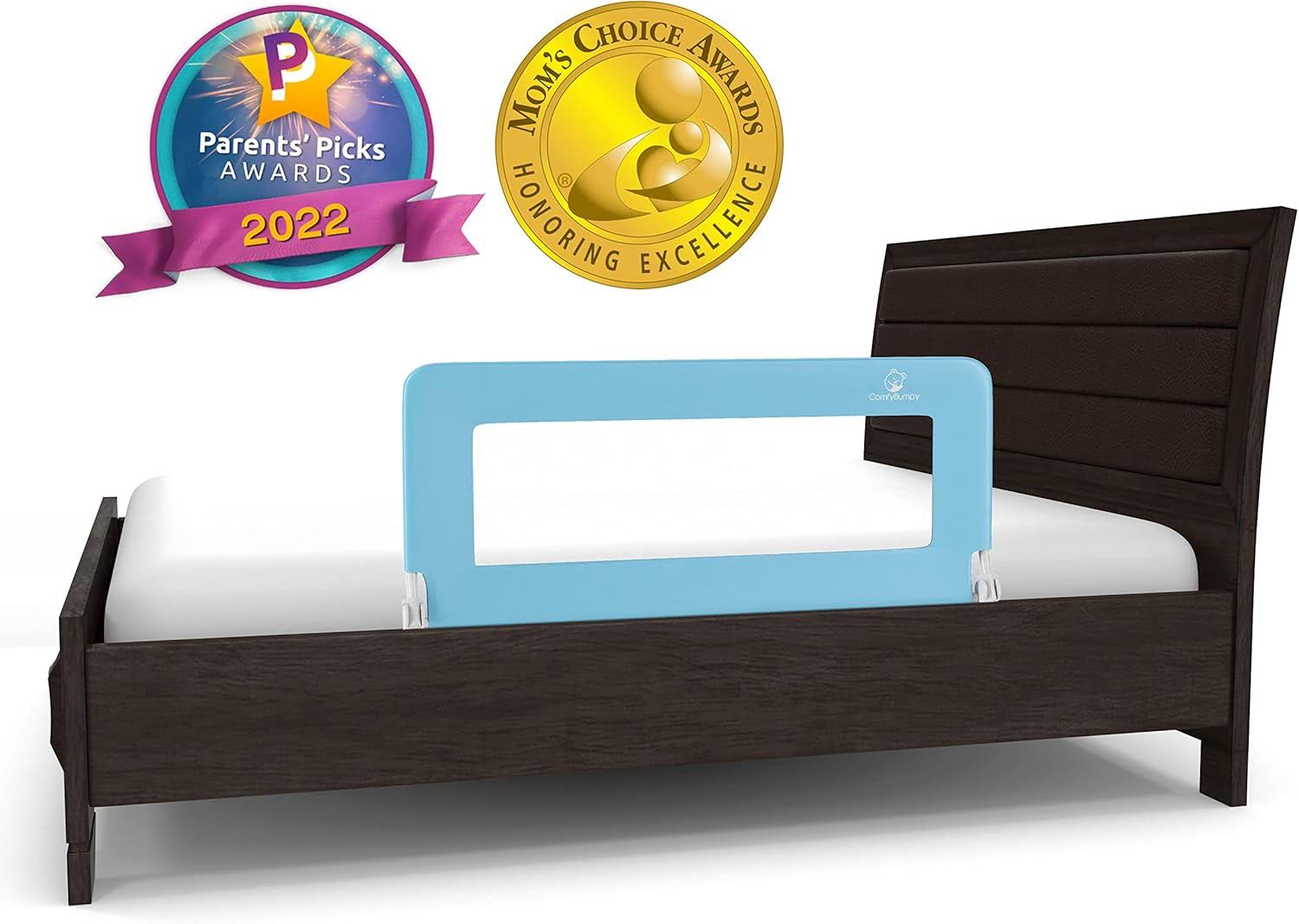 Bed Rail for Toddlers | Bed Rails for Kids, Twin, Full, Queen   King Size Bed   Adjustable Toddler Bed Rail Guard   Swing Down Baby Bed Side Rail   Blue, Regular (35.5  x 19.5 )