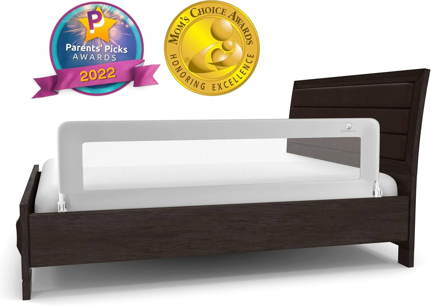 59 inch Extra Long Toddler Bed Rails   Baby Bed Rail Guard for Kids, Twin, Full, King and Queen Beds   Adjustable Bed Rail for Toddlers   Baby Bed Side Bedrails   Gray, XL (59  x 19.5 )