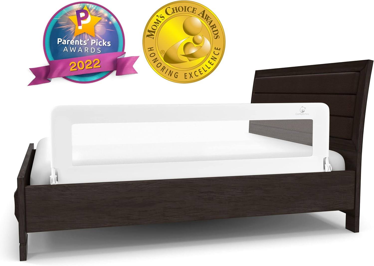 59 inch Extra Long Toddler Bed Rails   Baby Bed Rail Guard for Kids, Twin, Full, King and Queen Beds   Adjustable Bed Rail for Toddlers   Bed Side Bedrails   White, XL (59  x 19.5 )