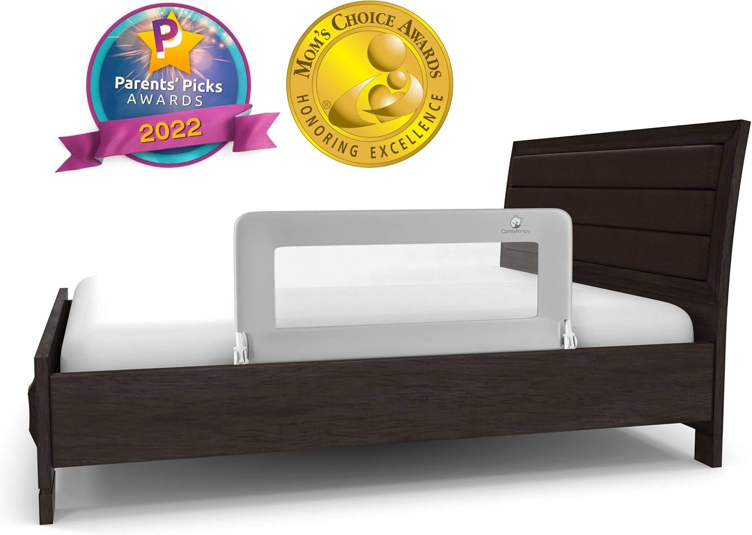 Bed Rail for Toddlers | Bed Rails for Kids, Twin, Full, Queen   King Size Bed   Adjustable Toddler Bed Rail Guard   Swing Down Baby Bed Side Rail   Gray, Regular (35.5  x 19.5 )