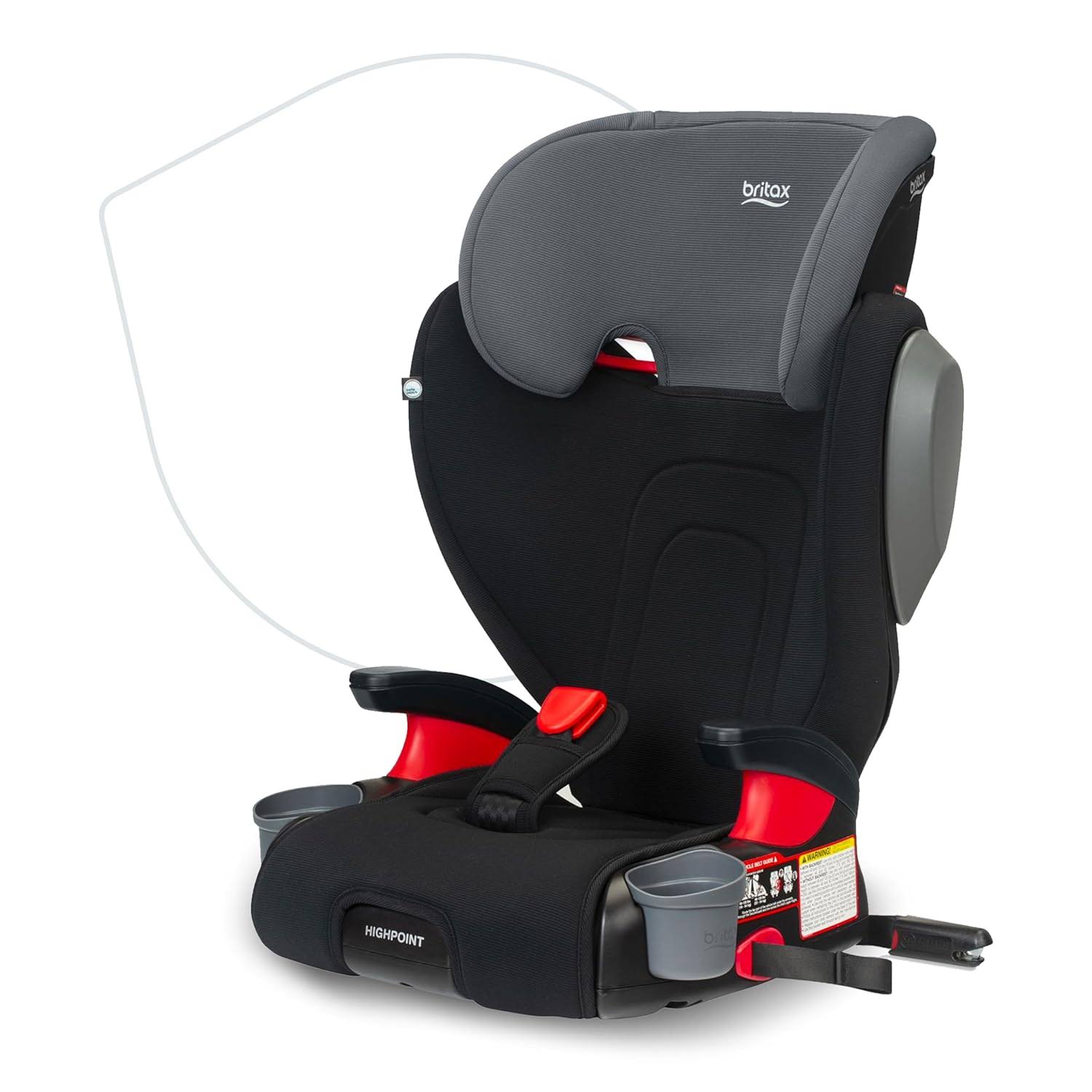 Highpoint Backless Belt-Positioning Booster Seat, SafeWash Black Ombre