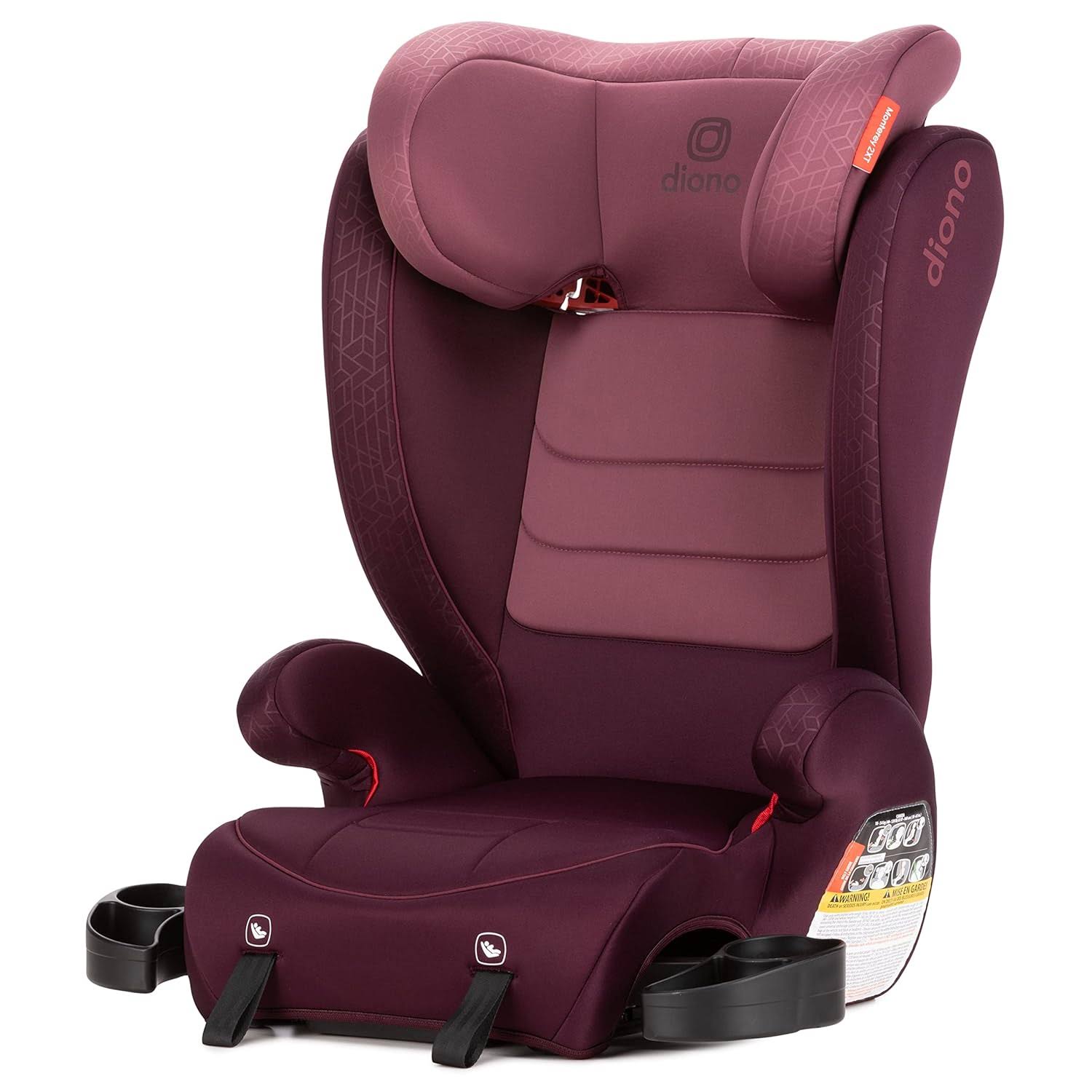 Monterey 2XT Latch 2 in 1 High Back Booster Car Seat with Expandable Height   Width, Side Impact Protection, 8 Years 1 Booster, Plum