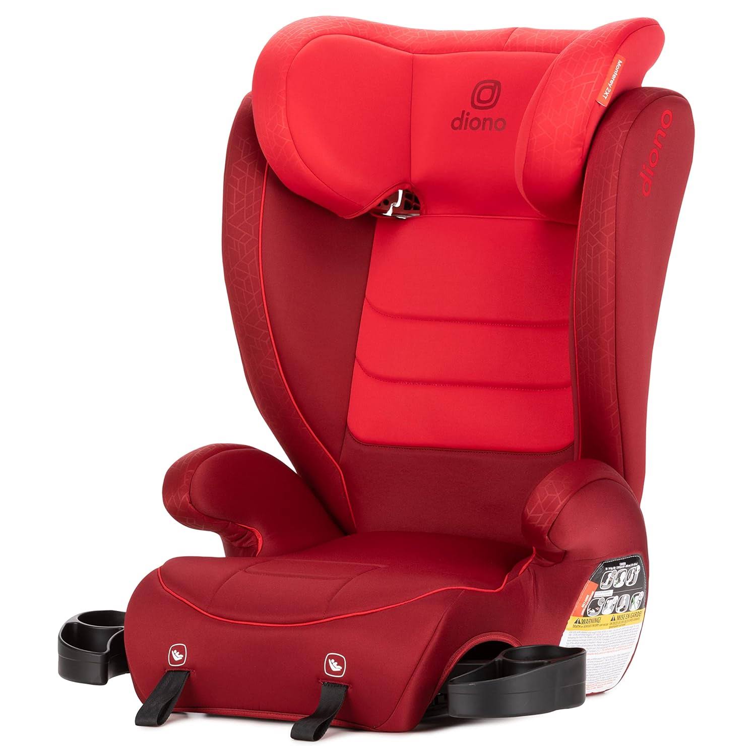 Monterey 2XT Latch 2 in 1 High Back Booster Car Seat with Expandable Height   Width, Side Impact Protection, 8 Years 1 Booster, Red