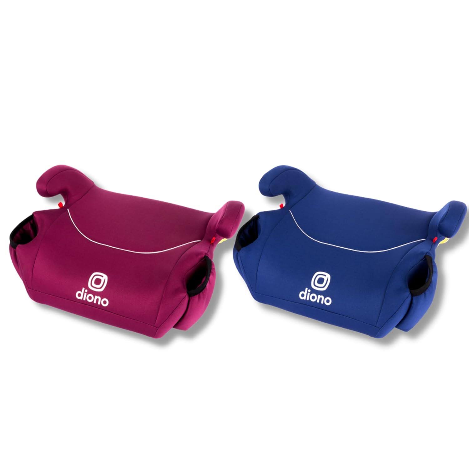 Solana, No Latch, Pack of 2 Backless Booster Car Seats, Lightweight, Machine Washable Covers, Cup Holders, Pink/Blue