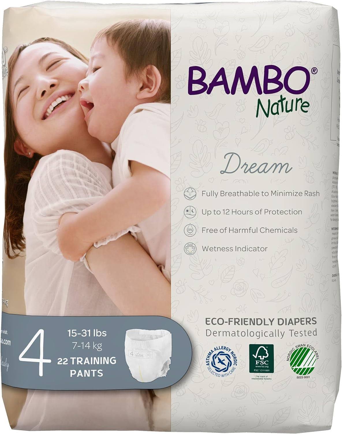 Bambo Nature Premium Training Pants (SIZES 4 TO 6 AVAILABLE), Size 4, 66 Count