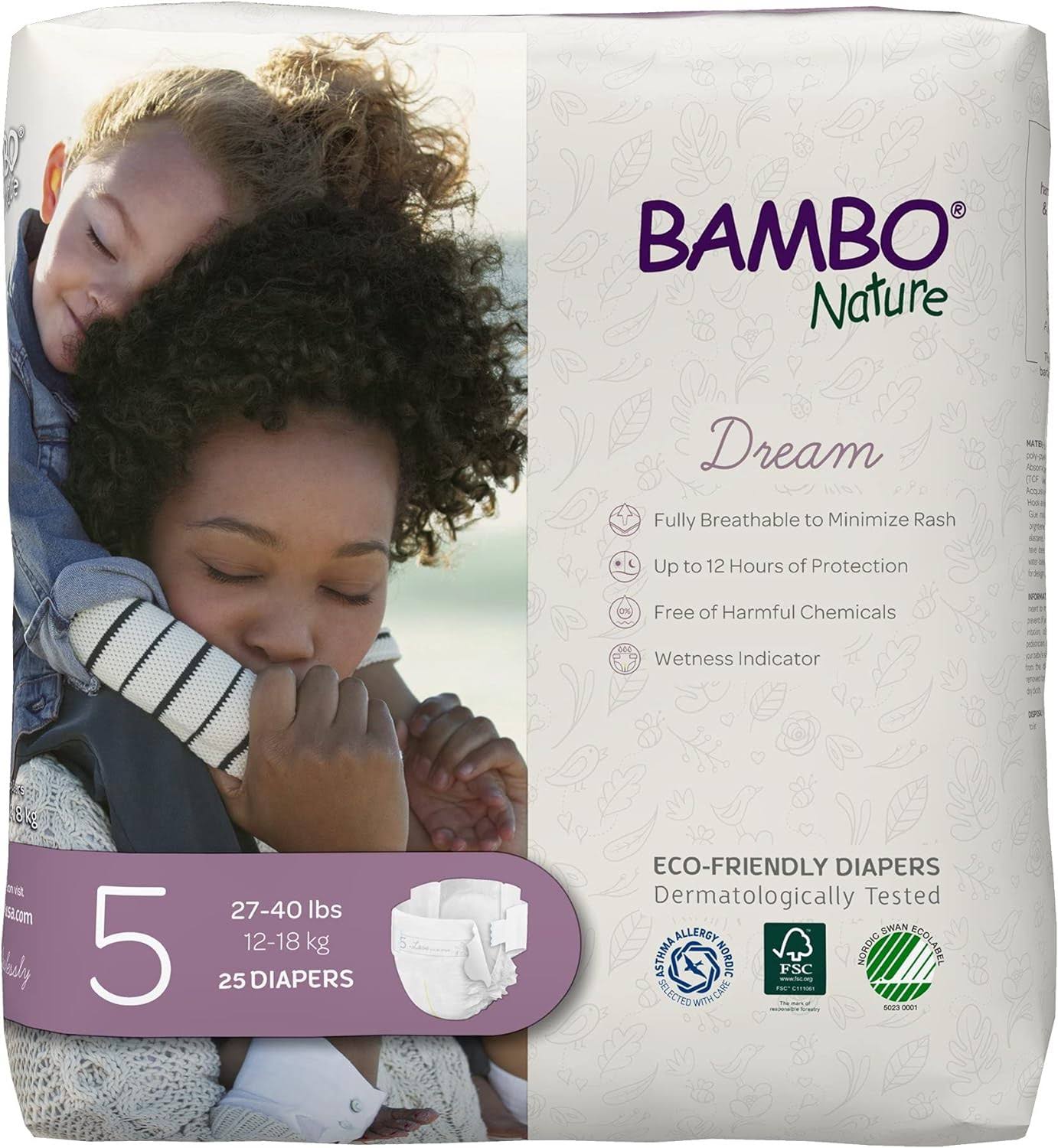 Bambo Nature Premium Baby Diapers (SIZES 0 TO 6 AVAILABLE), Size 5, 75 Count