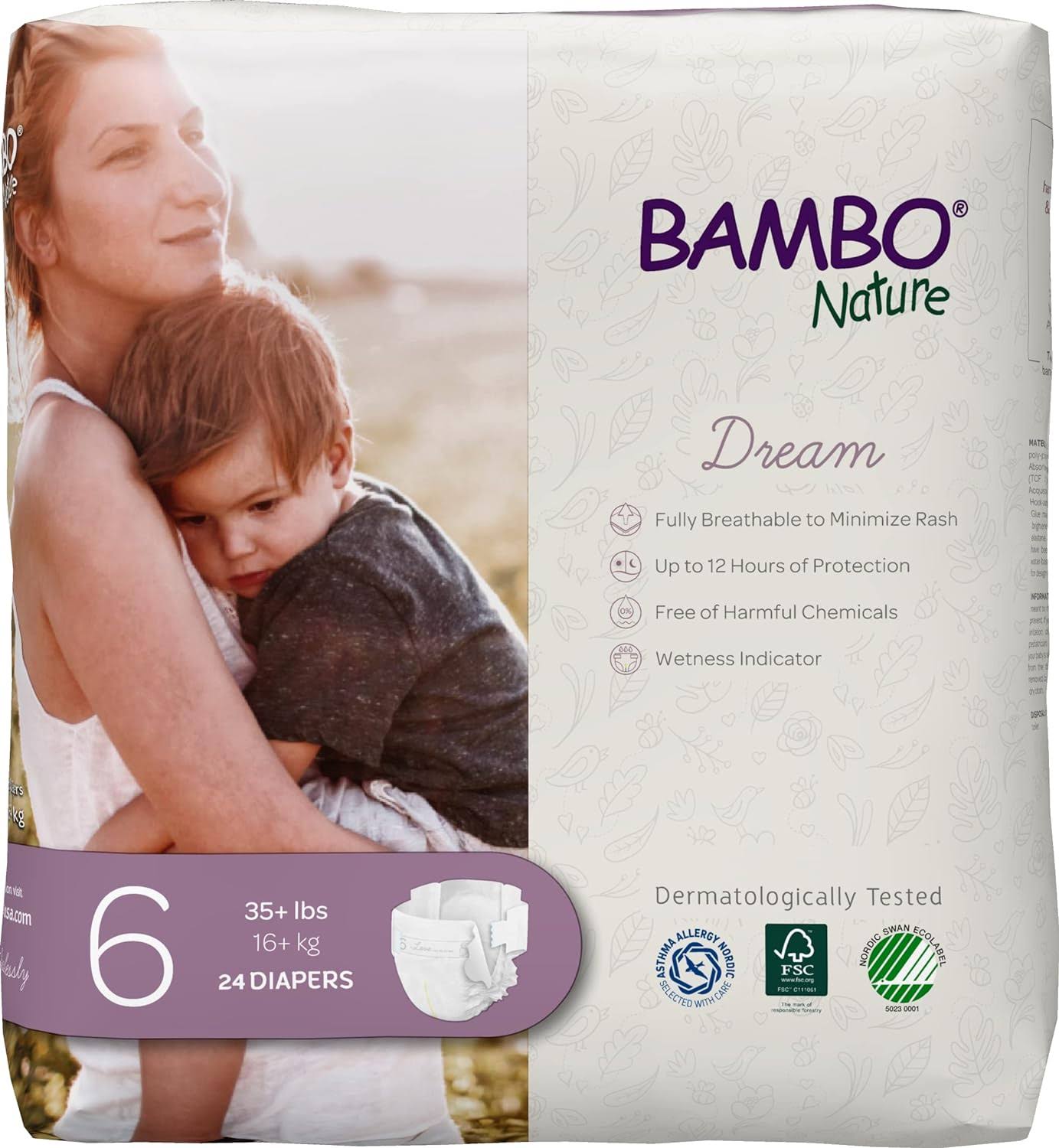 Bambo Nature Premium Baby Diapers (SIZES 0 TO 6 AVAILABLE), Size 6, 72 Count