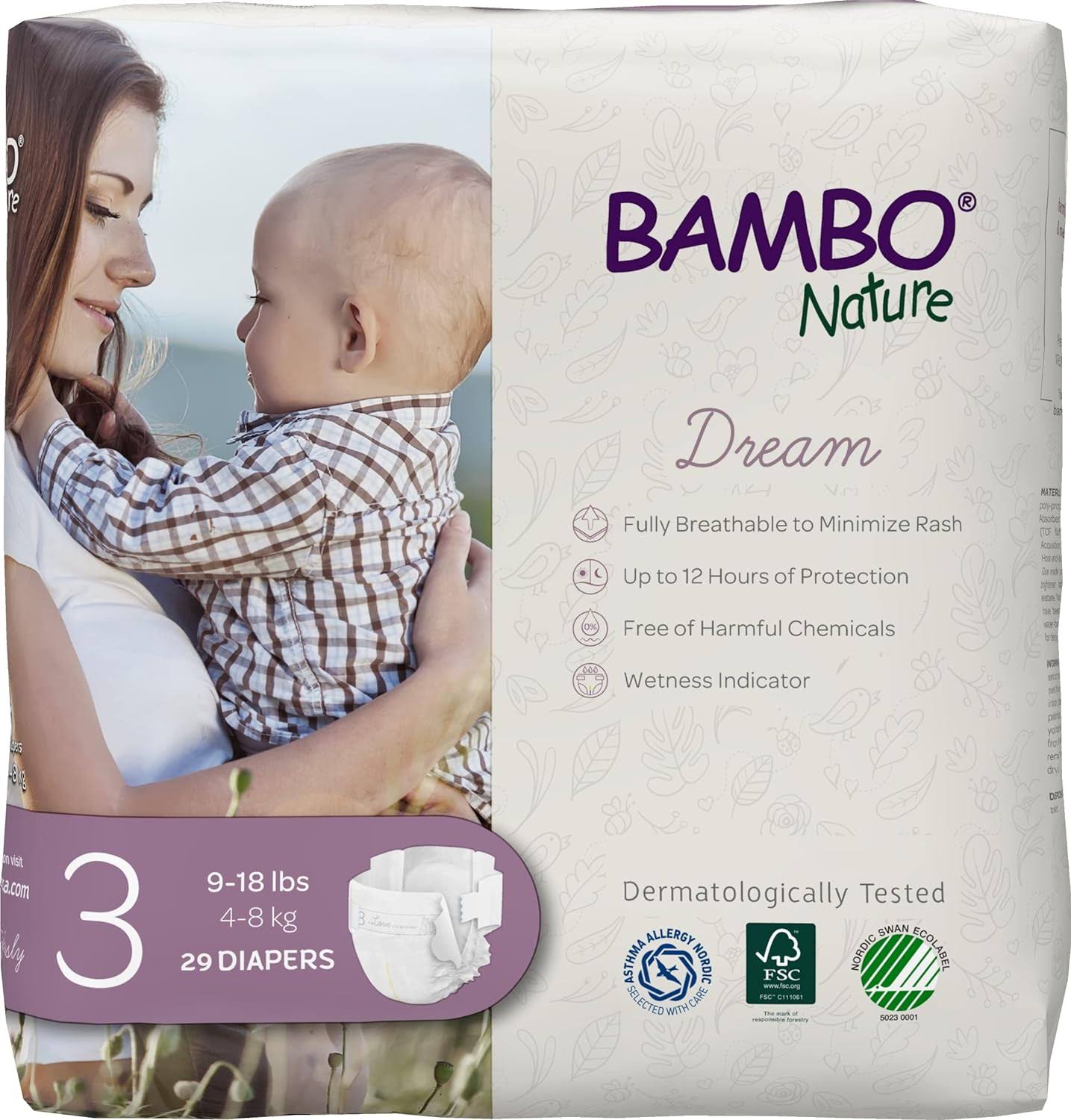 Bambo Nature Premium Baby Diapers (SIZES 0 TO 6 AVAILABLE), Size 3, 174 Count