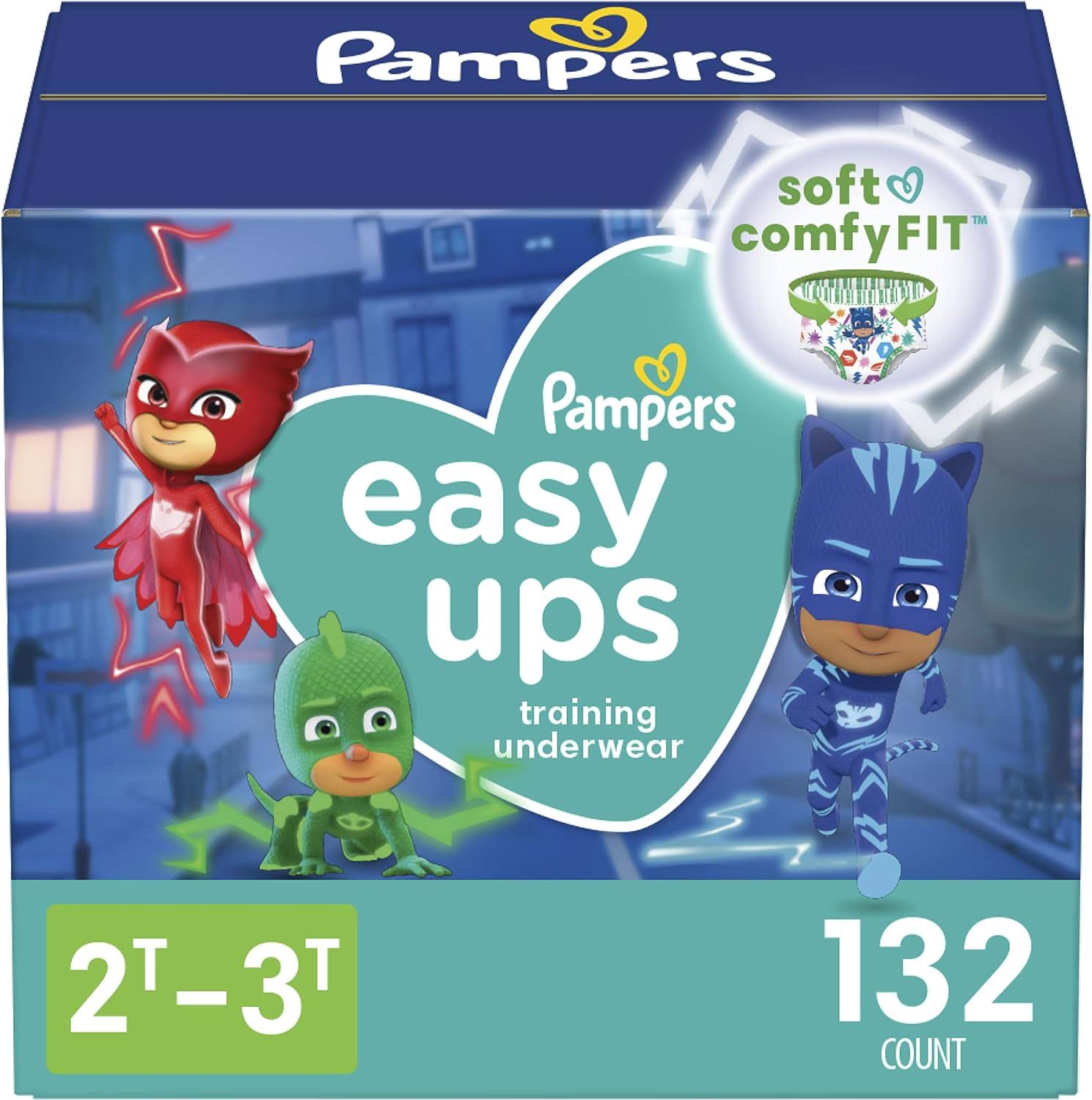 Pampers Easy Ups Boys   Girls Potty Training Pants   Size 2T-3T, 132 Count, Training Underwear (Packaging May Vary)