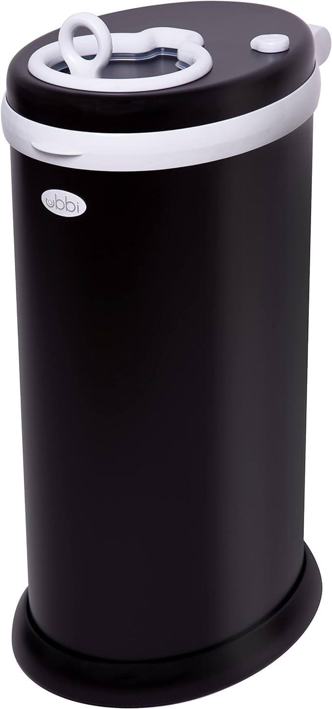 Odor Locking, No Special Bag Required Money Saving, Awards-Winning, Modern Design, Registry Must-Have Diaper Pail, Matte Black