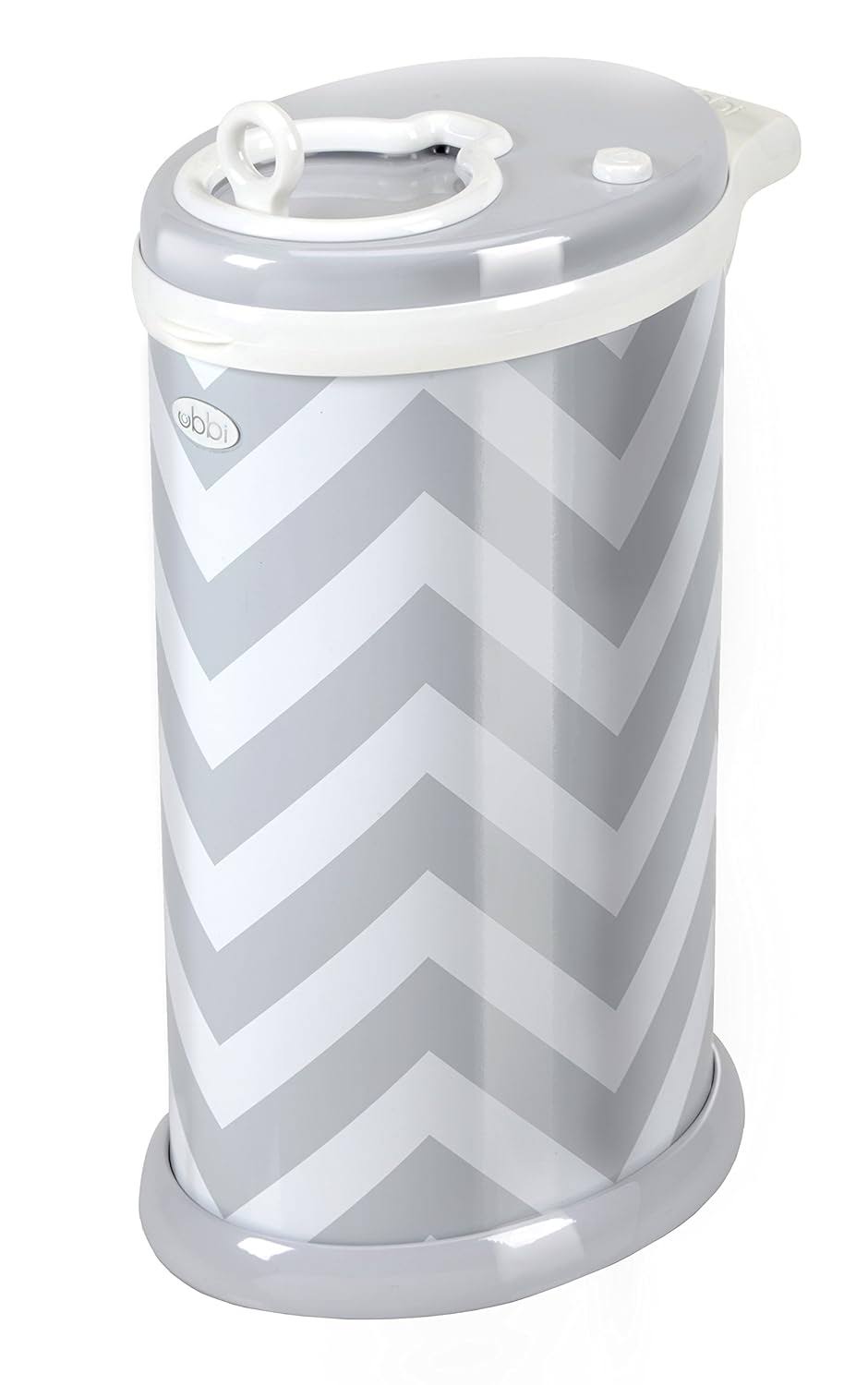 Odor Locking, No Special Bag Required Money Saving, Awards-Winning, Modern Design, Registry Must-Have Diaper Pail, Gray Chevron