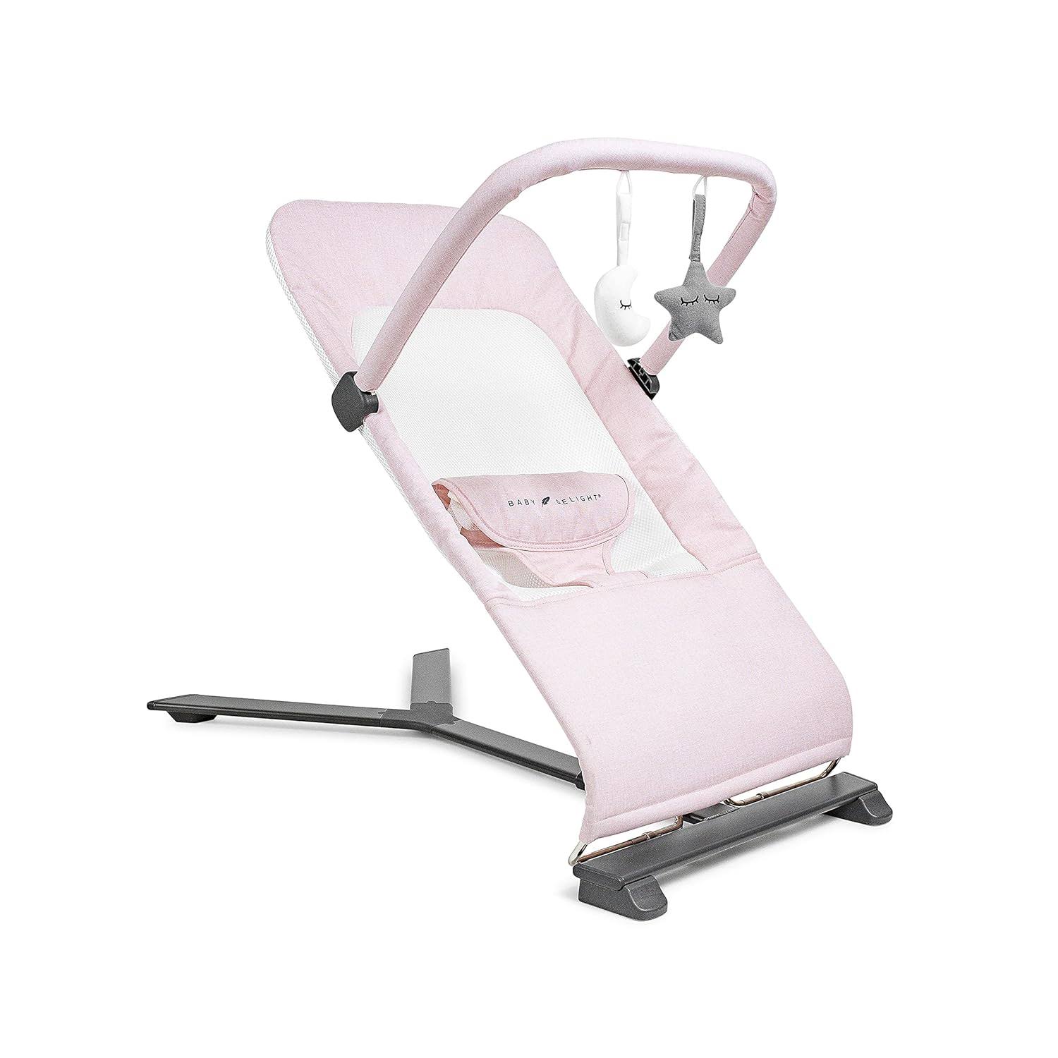 Alpine Deluxe Portable Bouncer | Infant | 0 – 6 Months | Peony Pink