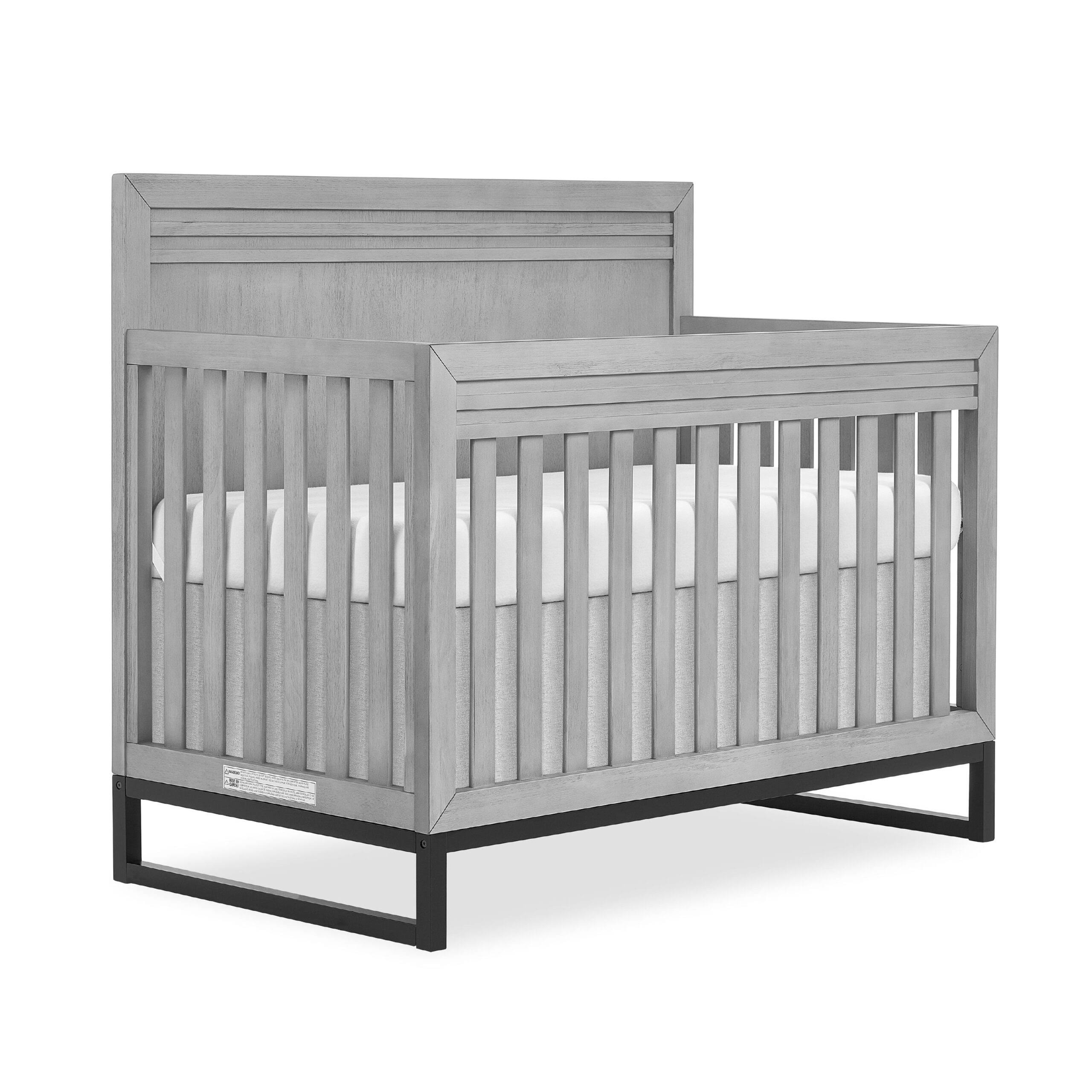 Kyoto 5-in-1 Convertible Crib in Imperial Grey, Greenguard Gold and JPMA Certified