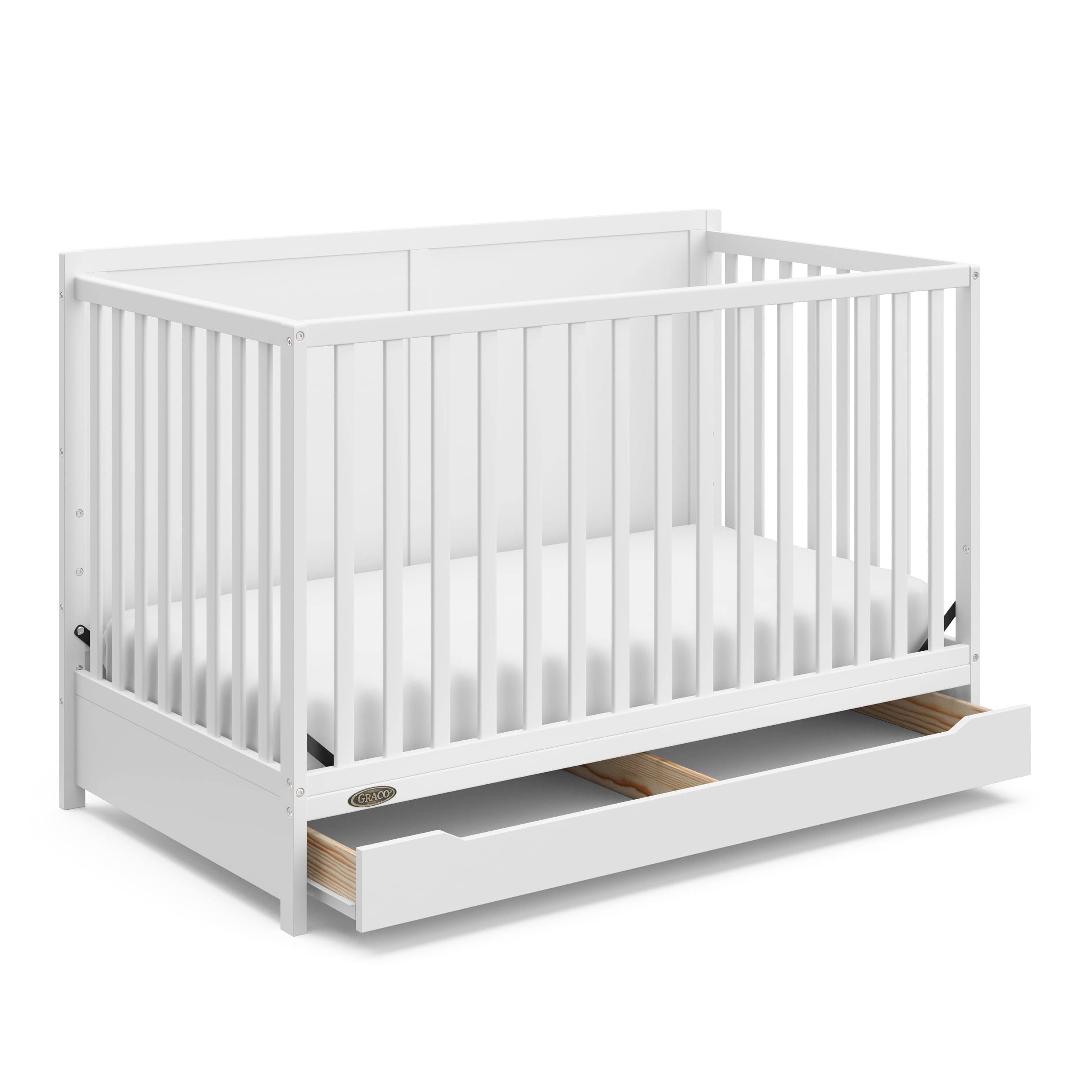 Melrose 5-in-1 Convertible Baby Crib with Drawer, White