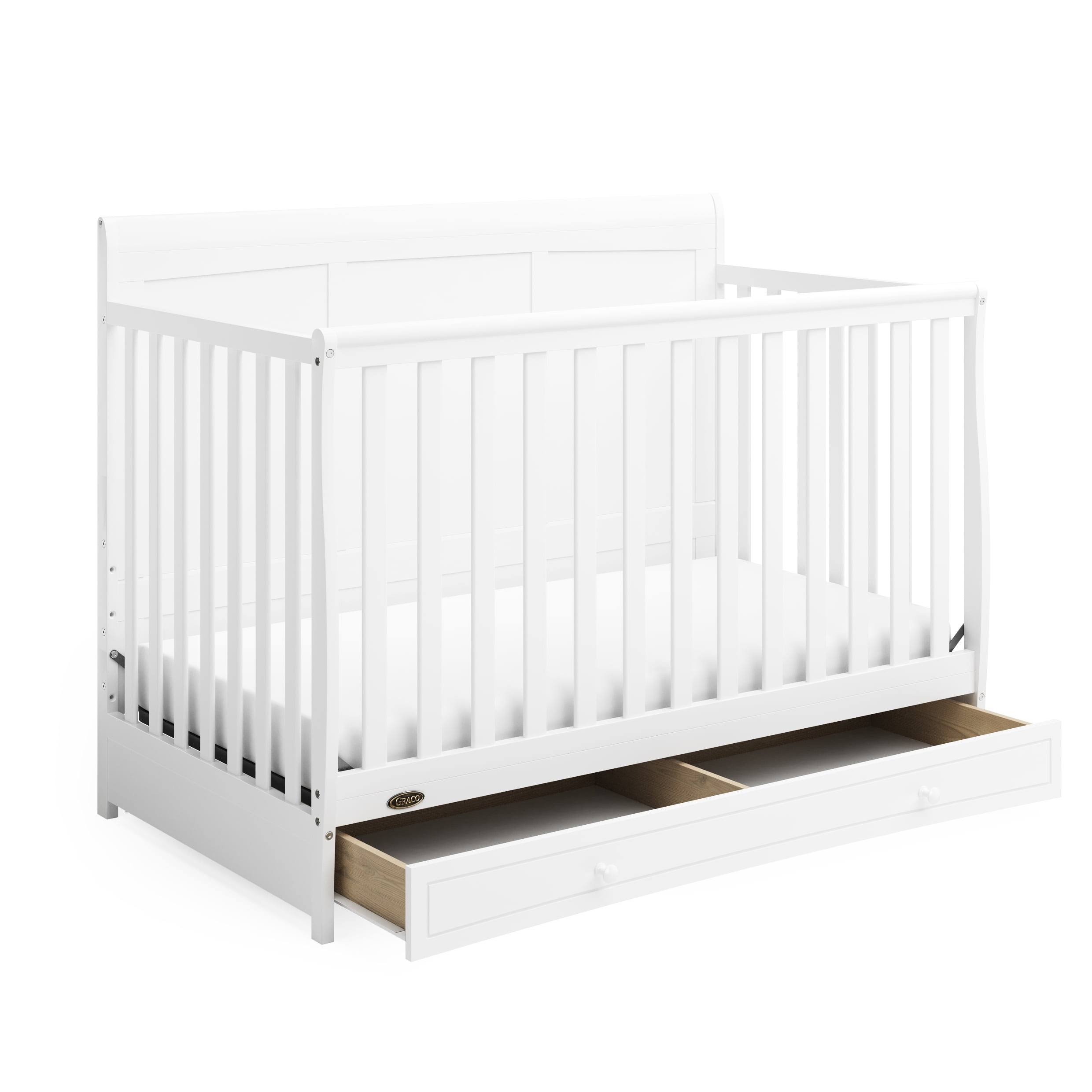 Asheville 4-in-1 Convertible Baby Crib with Drawer, White