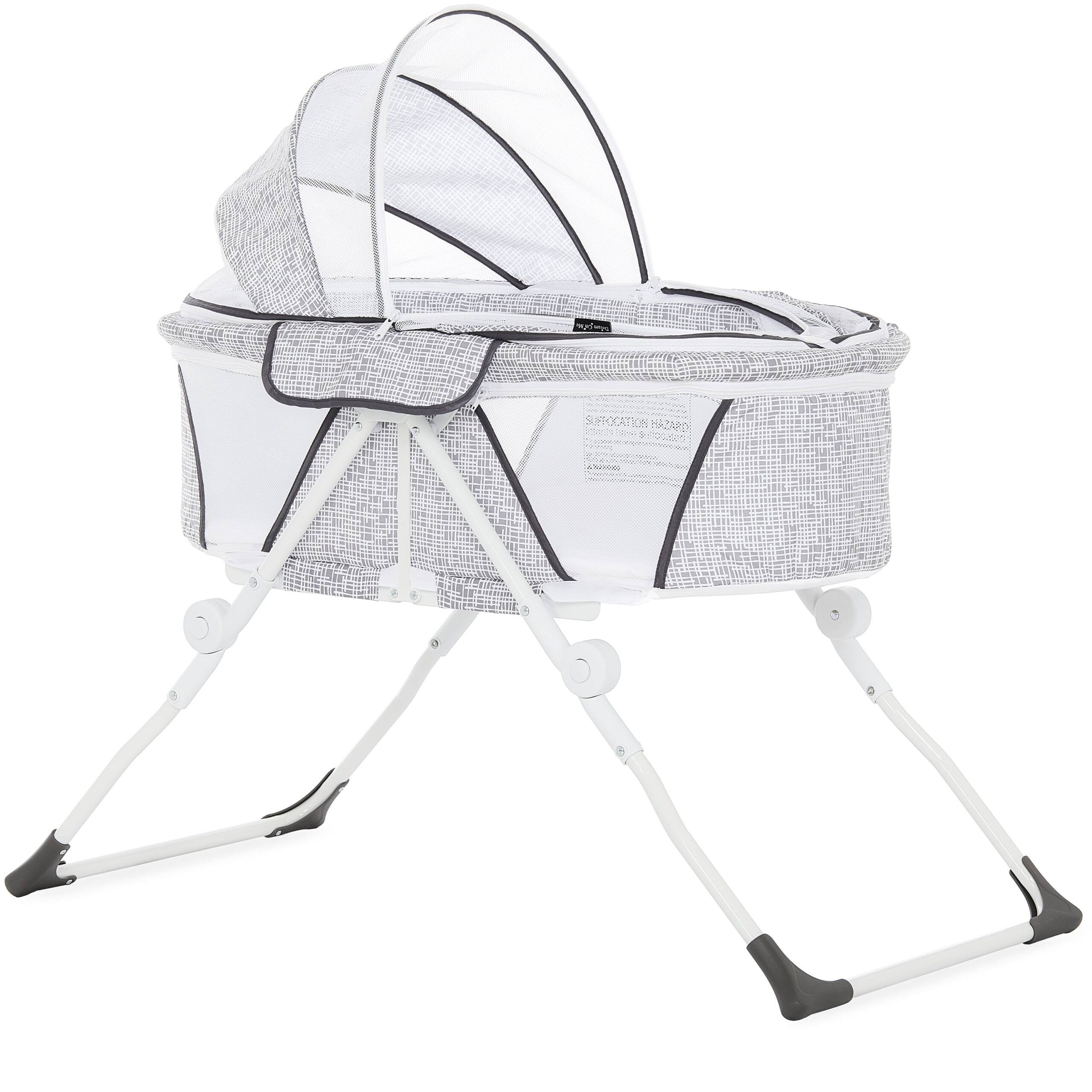 Karley Plus Portable Quick Fold Bassinet with Removable Canopy in Cool Grey