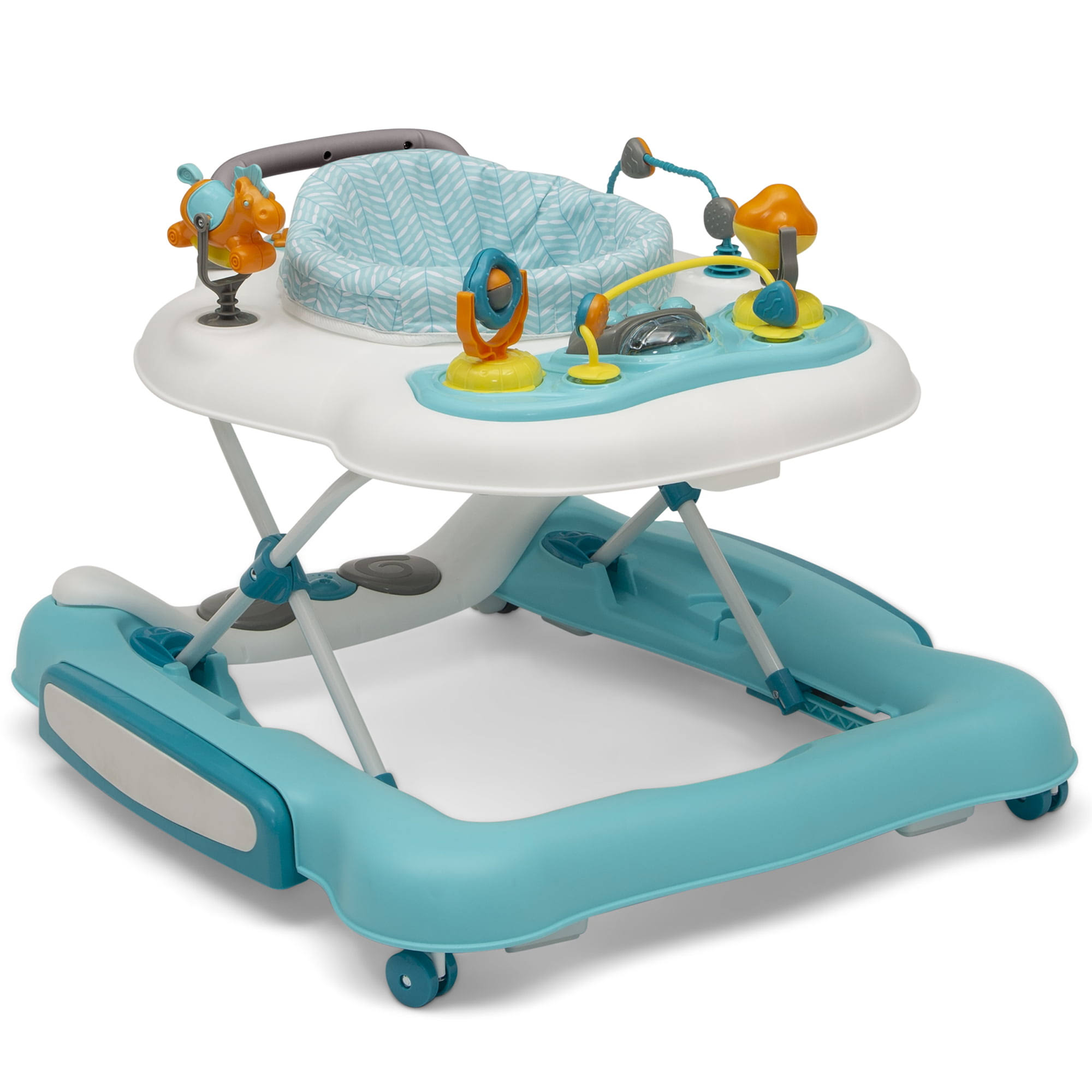 Little Folks 4-in-1 Discover   Play Musical Walker, Aqua Vines- Unisex