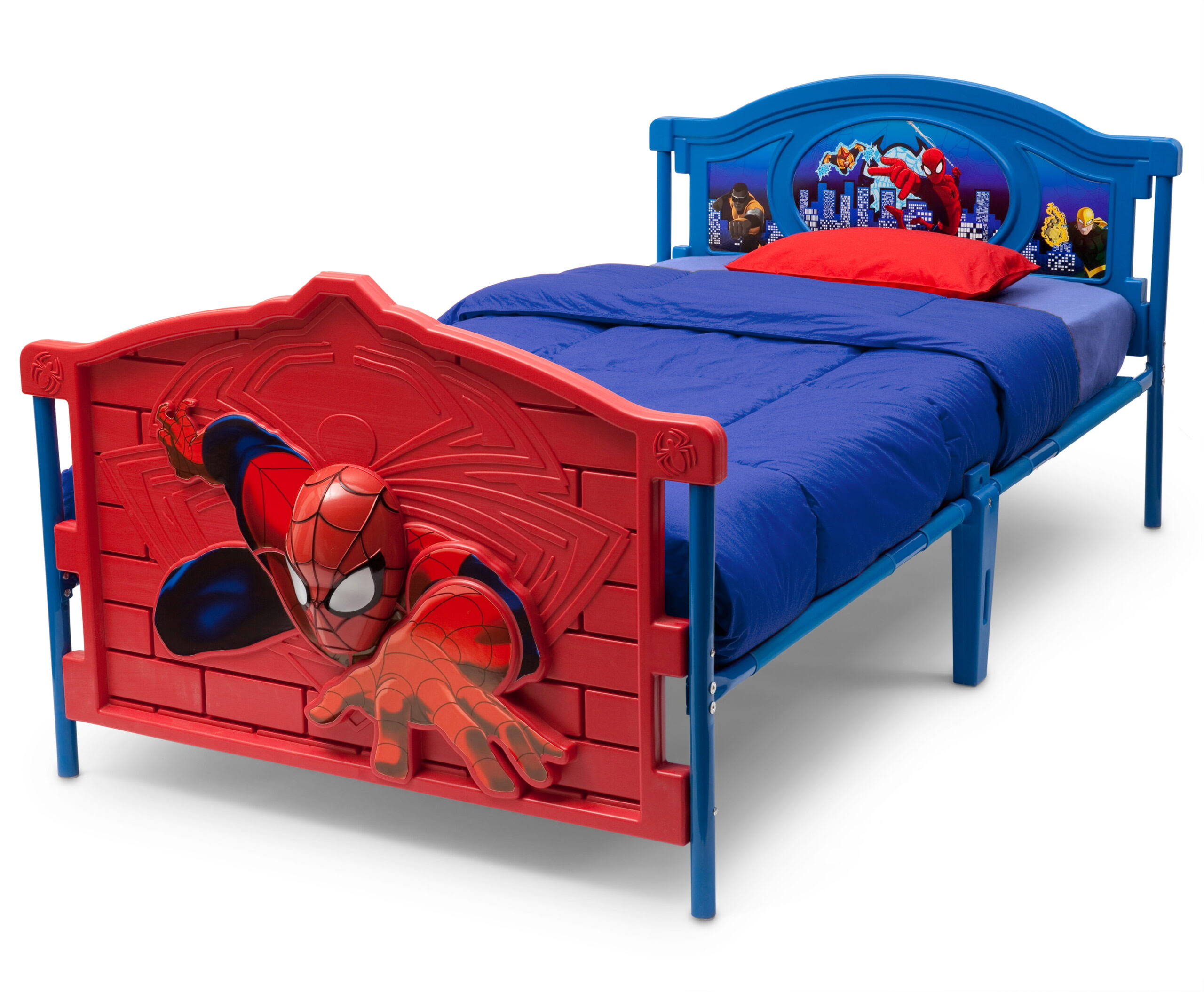 Marvel Spider-Man 3D Plastic Twin Bed, Red