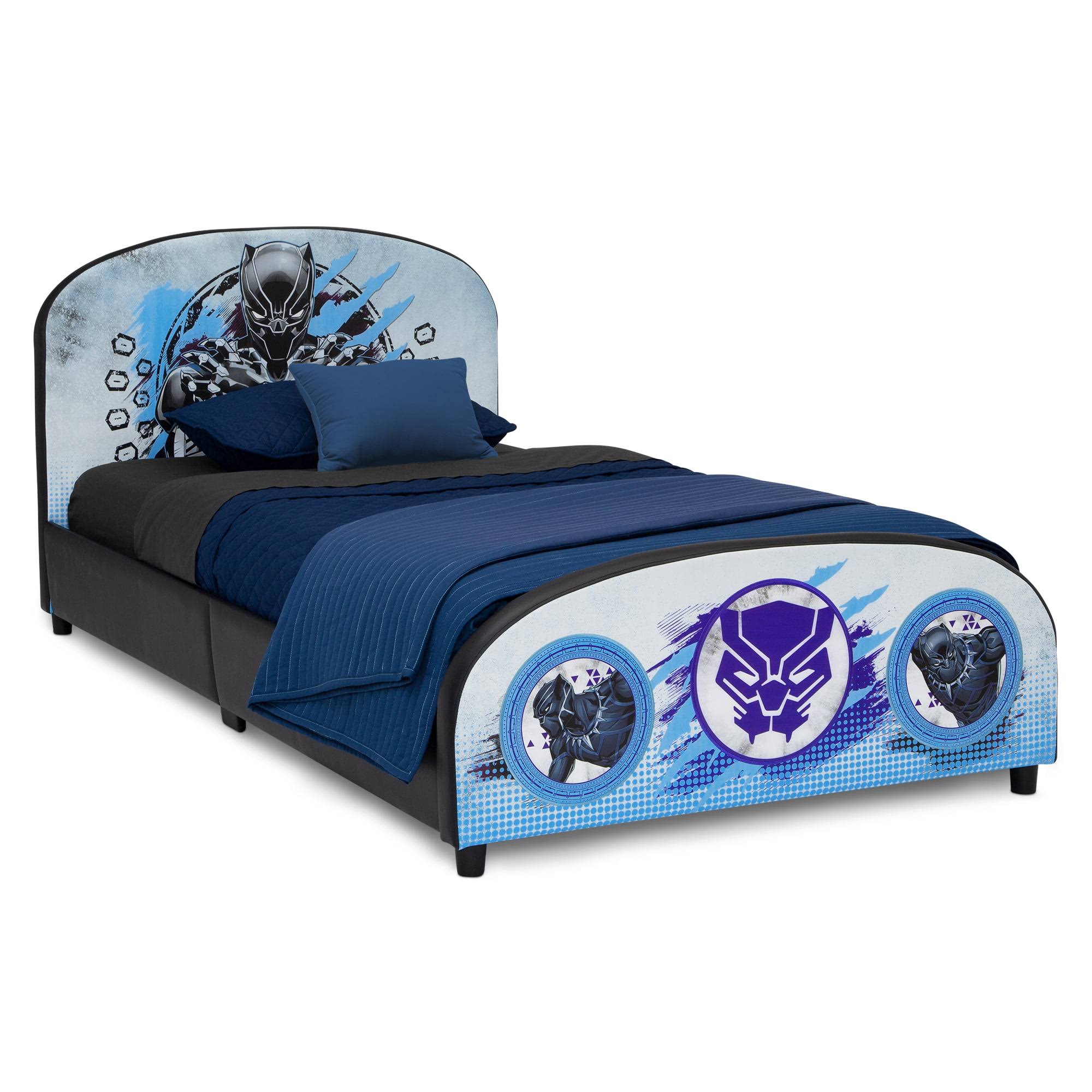 Marvel Black Panther Upholstered Twin Bed by , Blue/Black