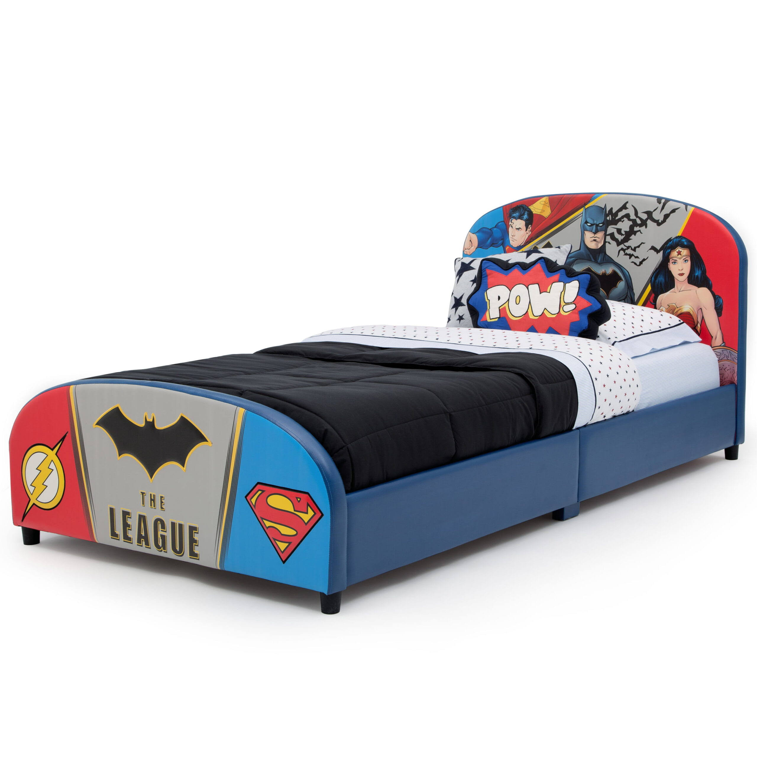 DC Comics Justice League Upholstered Bed, Twin, Blue