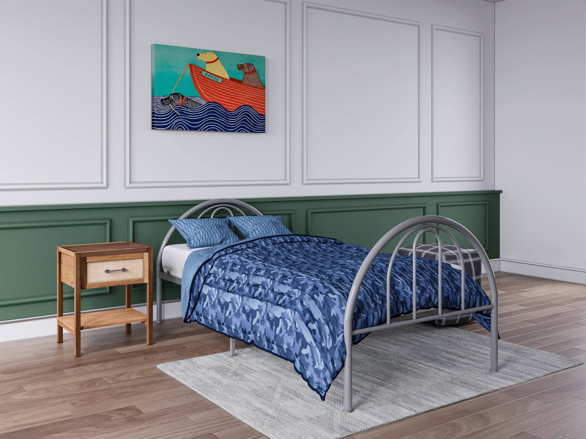 Brooklyn Classic Metal Bed, Twin, Gray