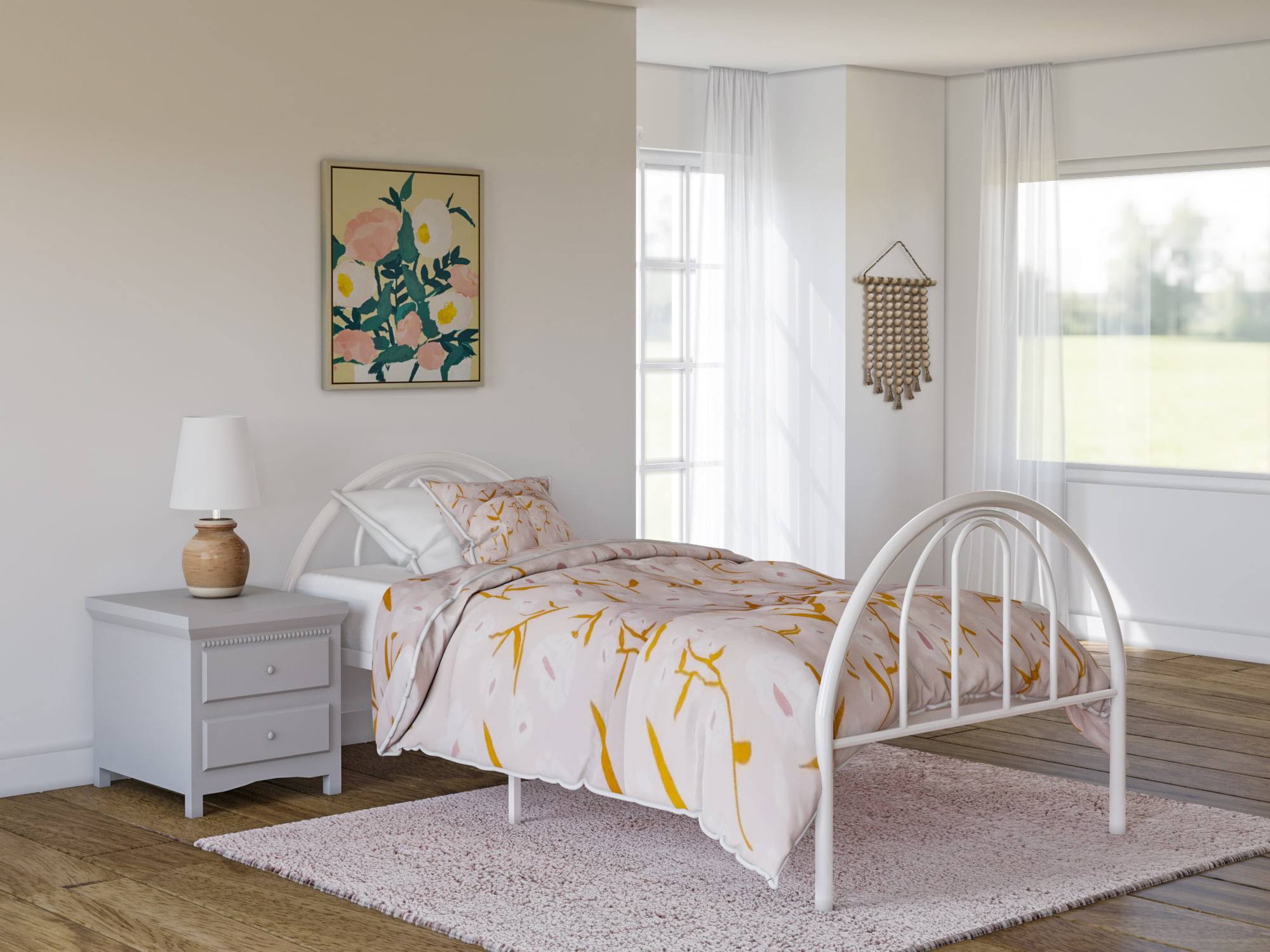 Brooklyn Classic Metal Bed, Twin, White