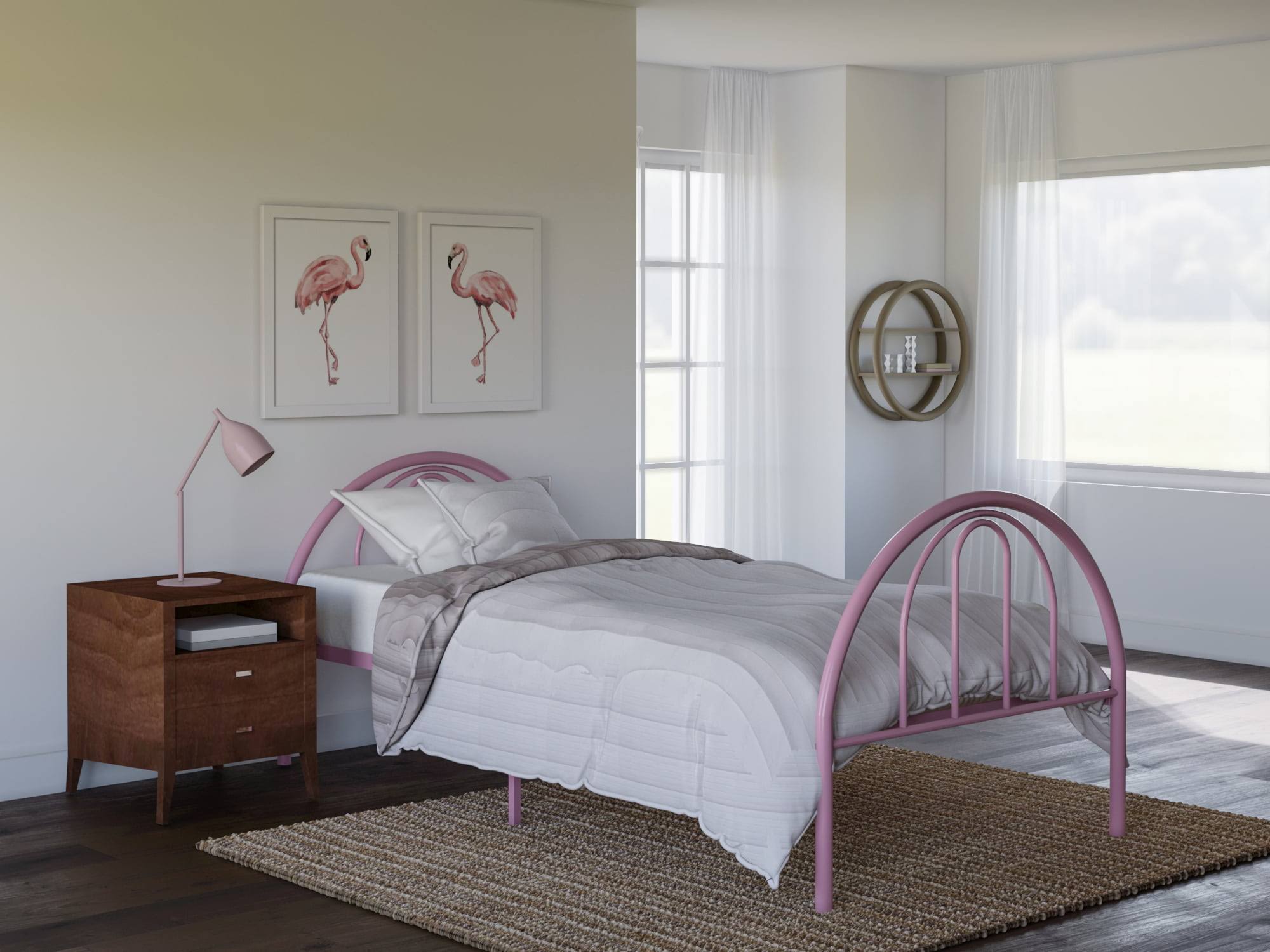 Brooklyn Classic Metal Bed, Twin, Pink