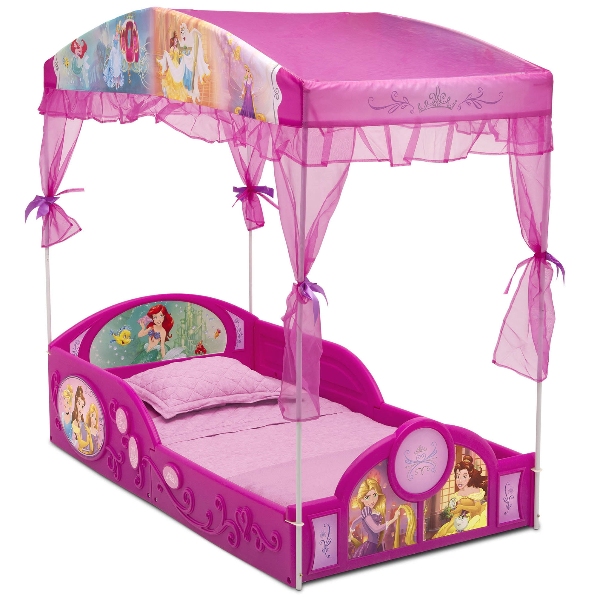 Princess Kids Plastic Storage Toddler Bed, Pink