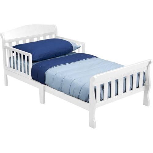 Canton Toddler Bed with Attached Bed Rails, Greenguard Gold Certified, White