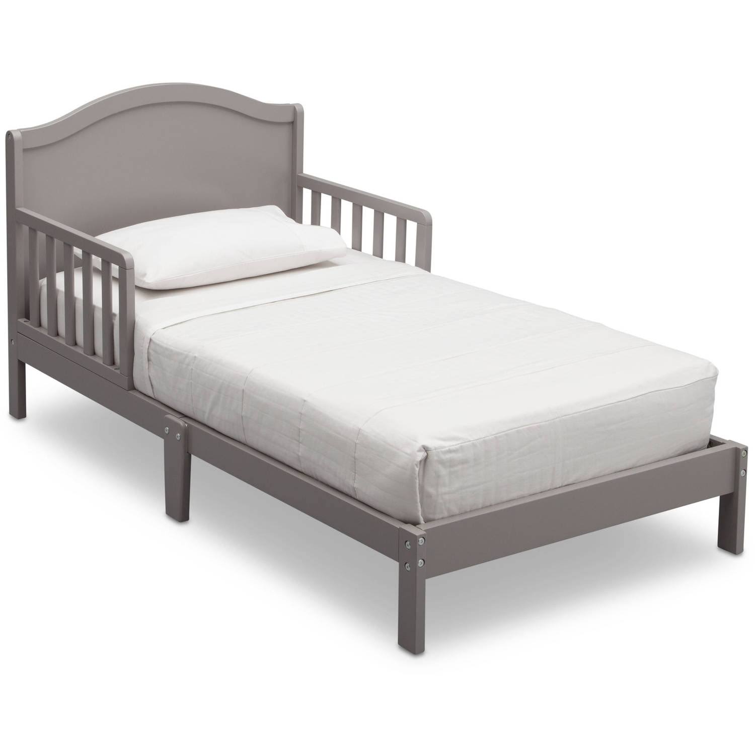 Baker Toddler Bed with Attached Bed Rails, Greenguard Gold Certified, Grey