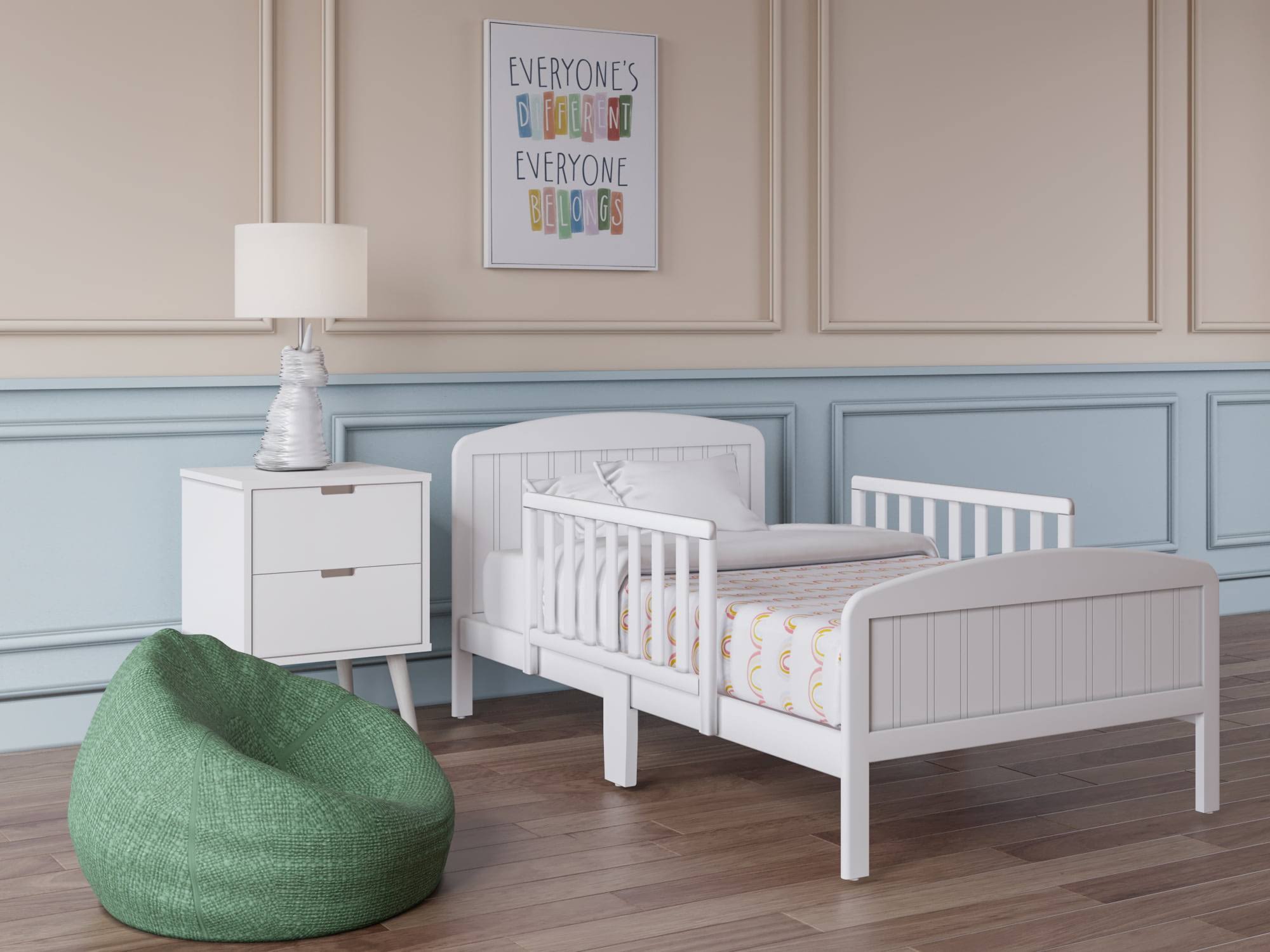 Harrisburg XL Wooden Toddler Bed, Off-White