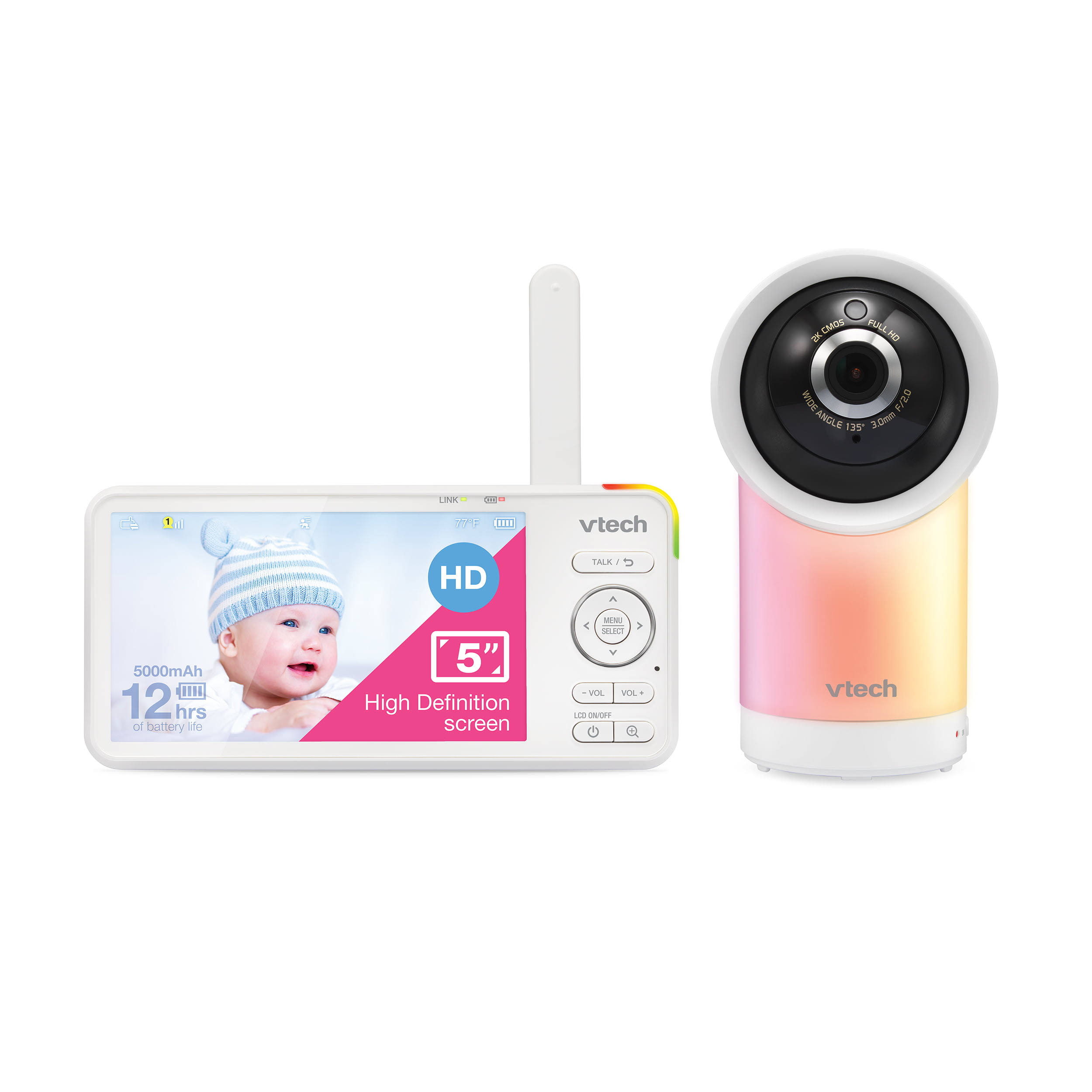 VTech RM5866HD 5  Smart Wi-Fi 1080p Pan and Tilt Video Monitor