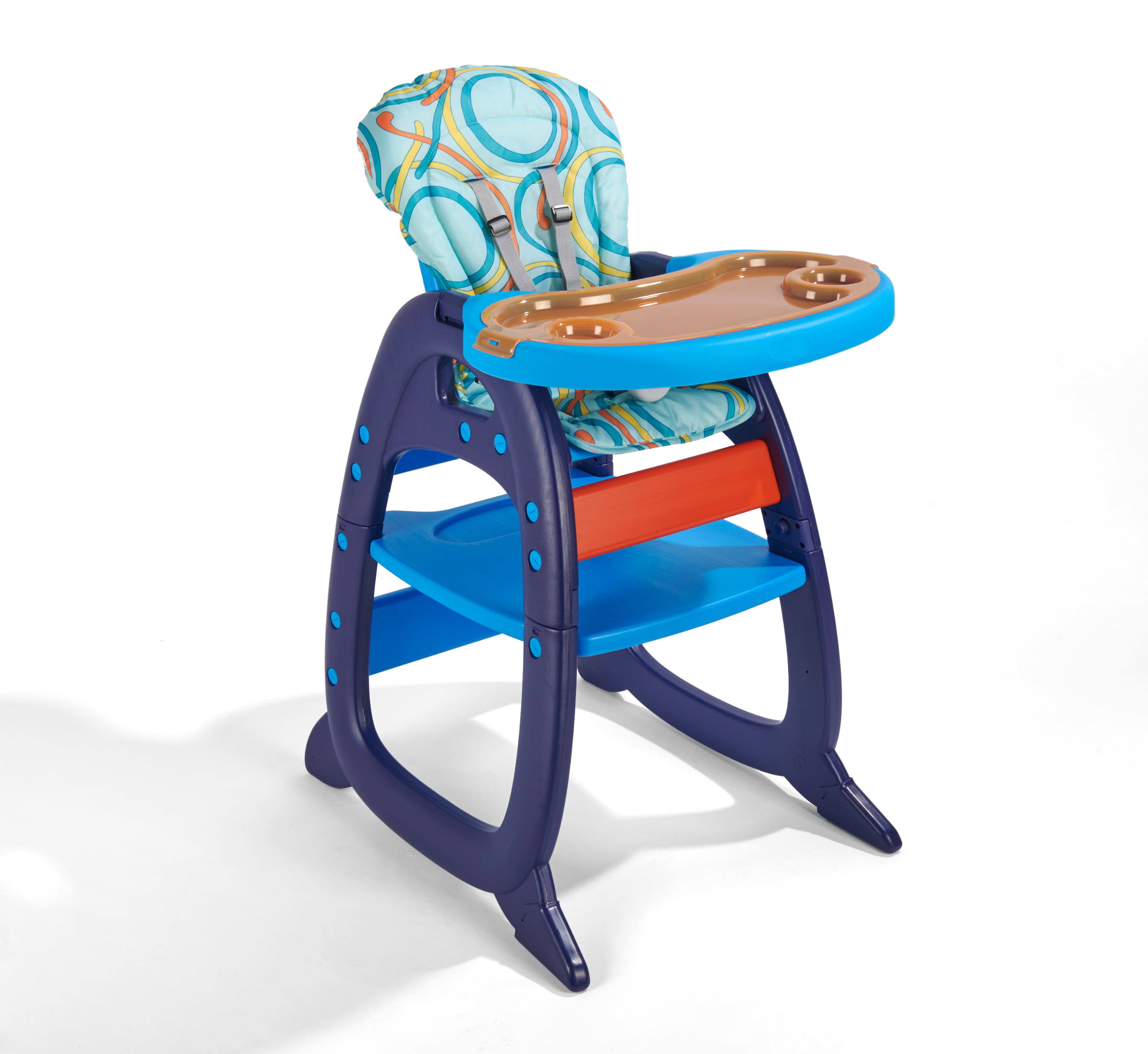 Envee II Baby High Chair with Play Table Conversion   Blue/Orange