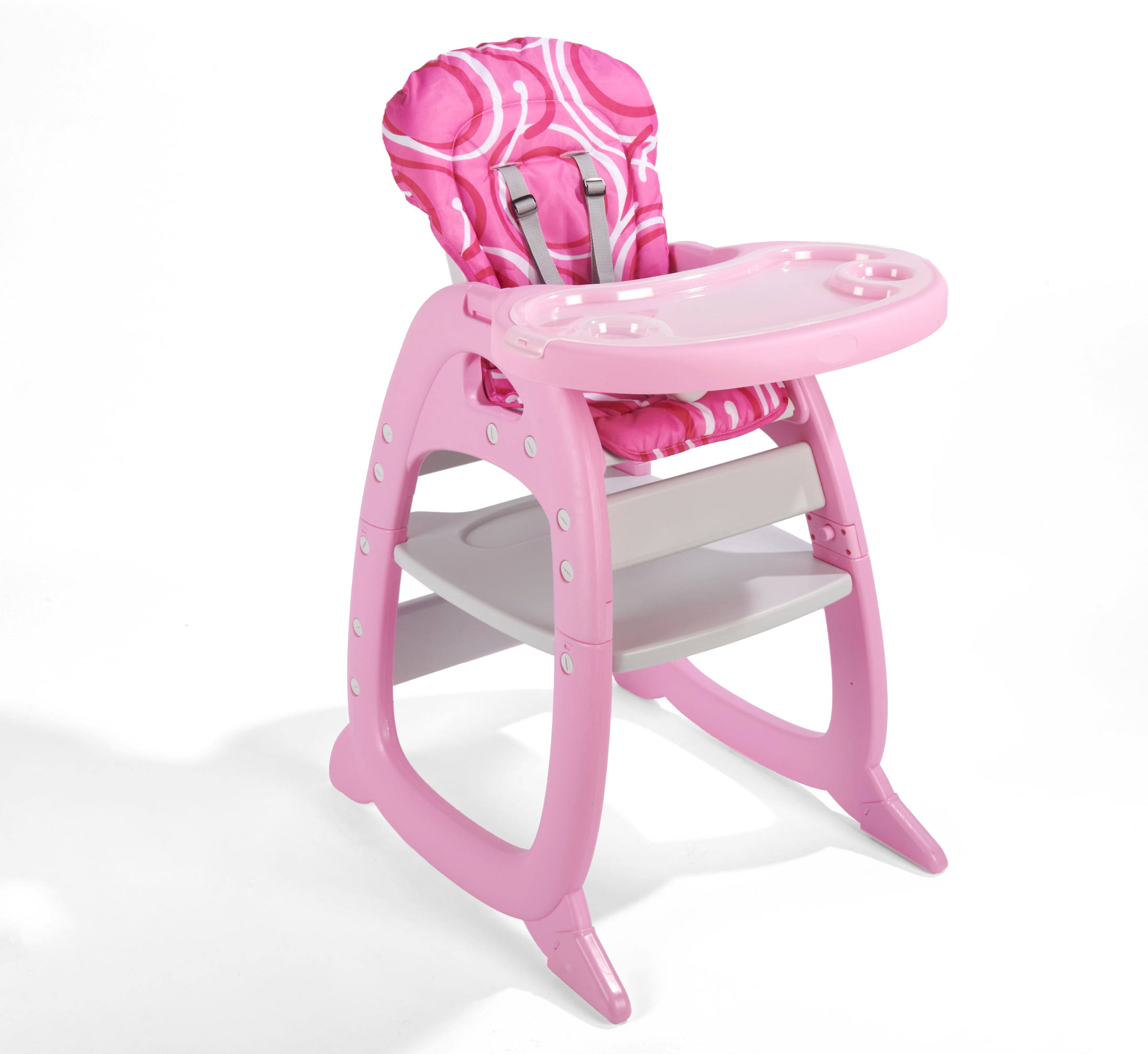 Envee II Baby High Chair with Play Table Conversion   Pink/White