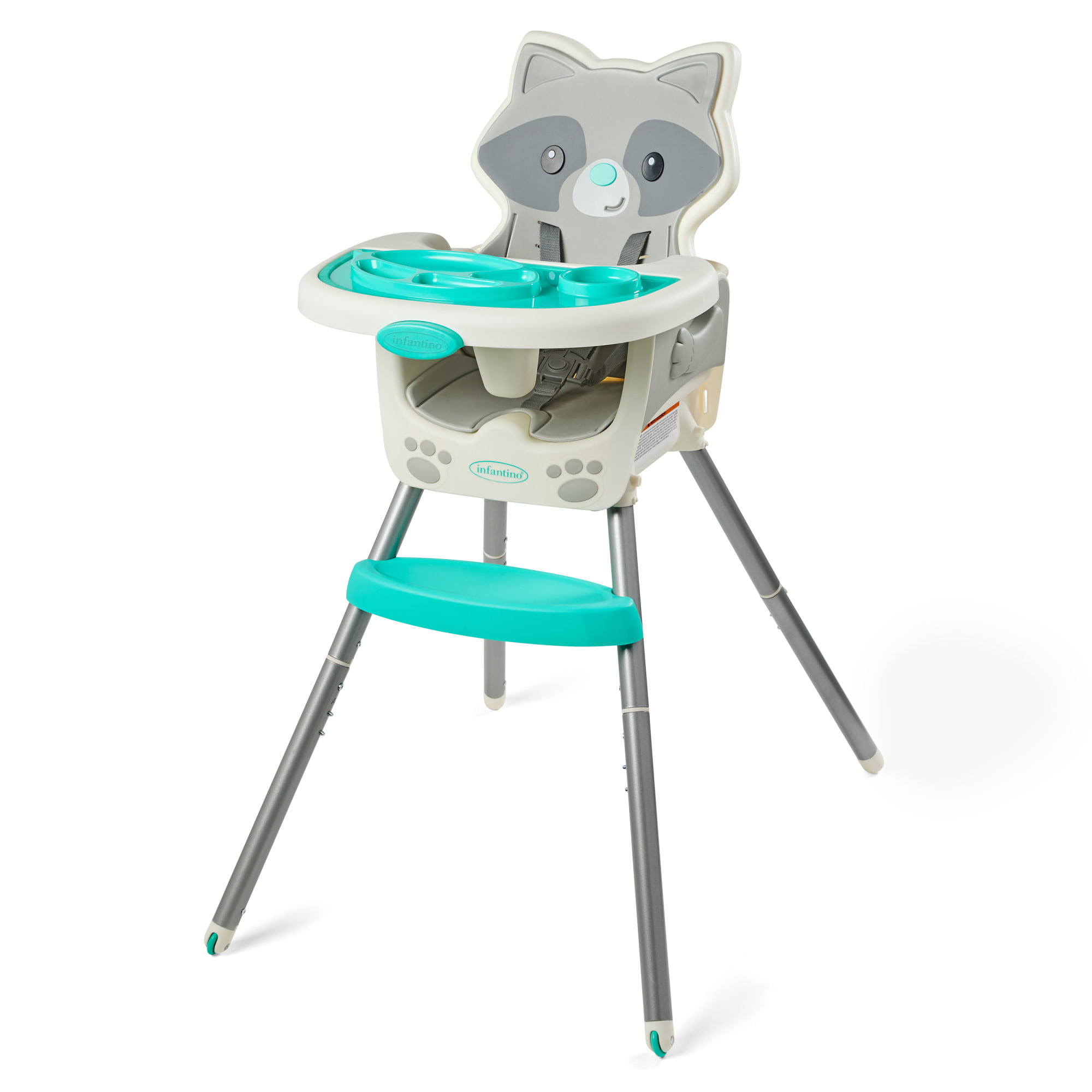 Grow-With-Me 4-in-1 Convertible High Chair, Unisex, 4-Ways to Use, Infant to Toddler, Racoon