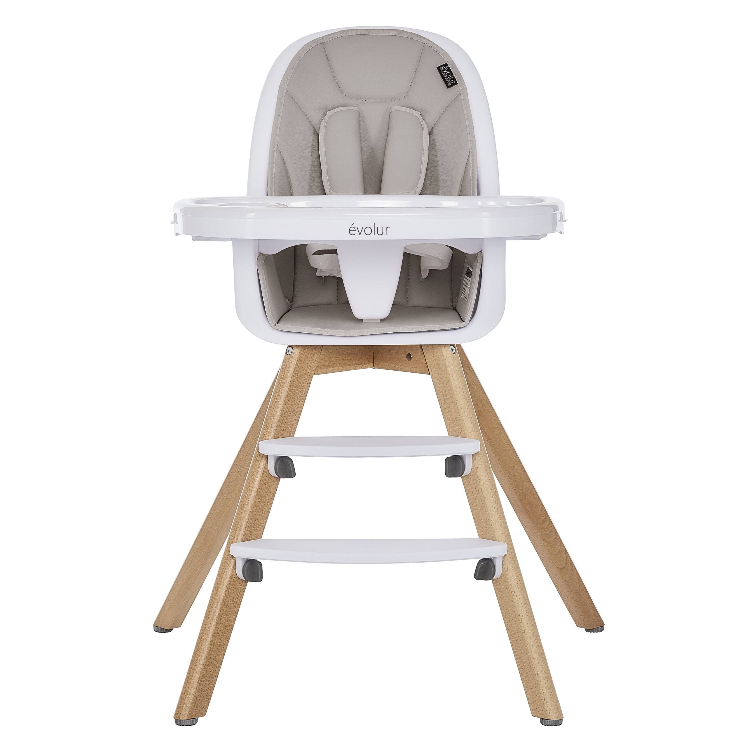 Zoodle 3-in-1 High Chair Booster Feeding Chair with Modern Design, Light Grey (Model #254)