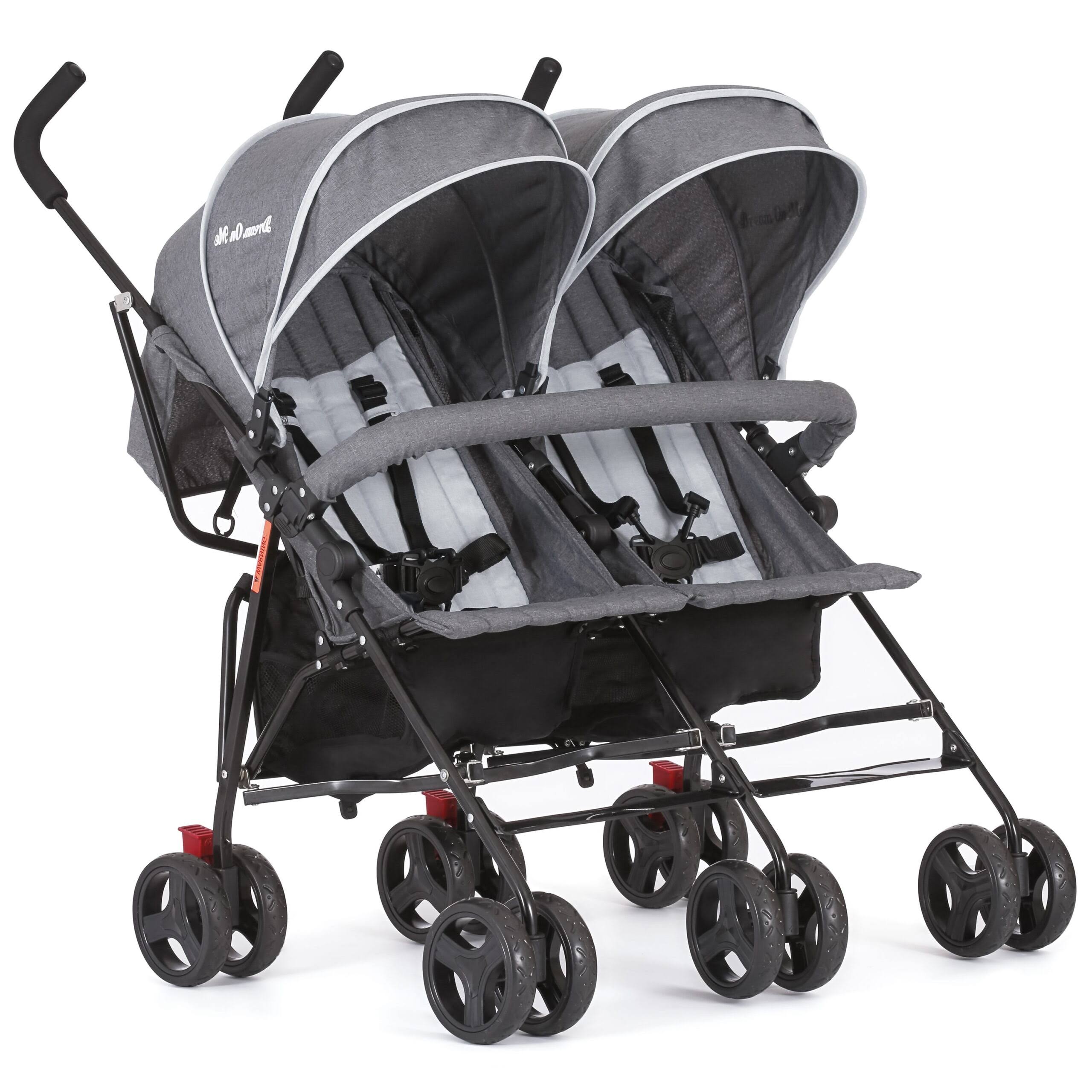 Volgo Twin Umbrella Stroller, Dark and Light Grey