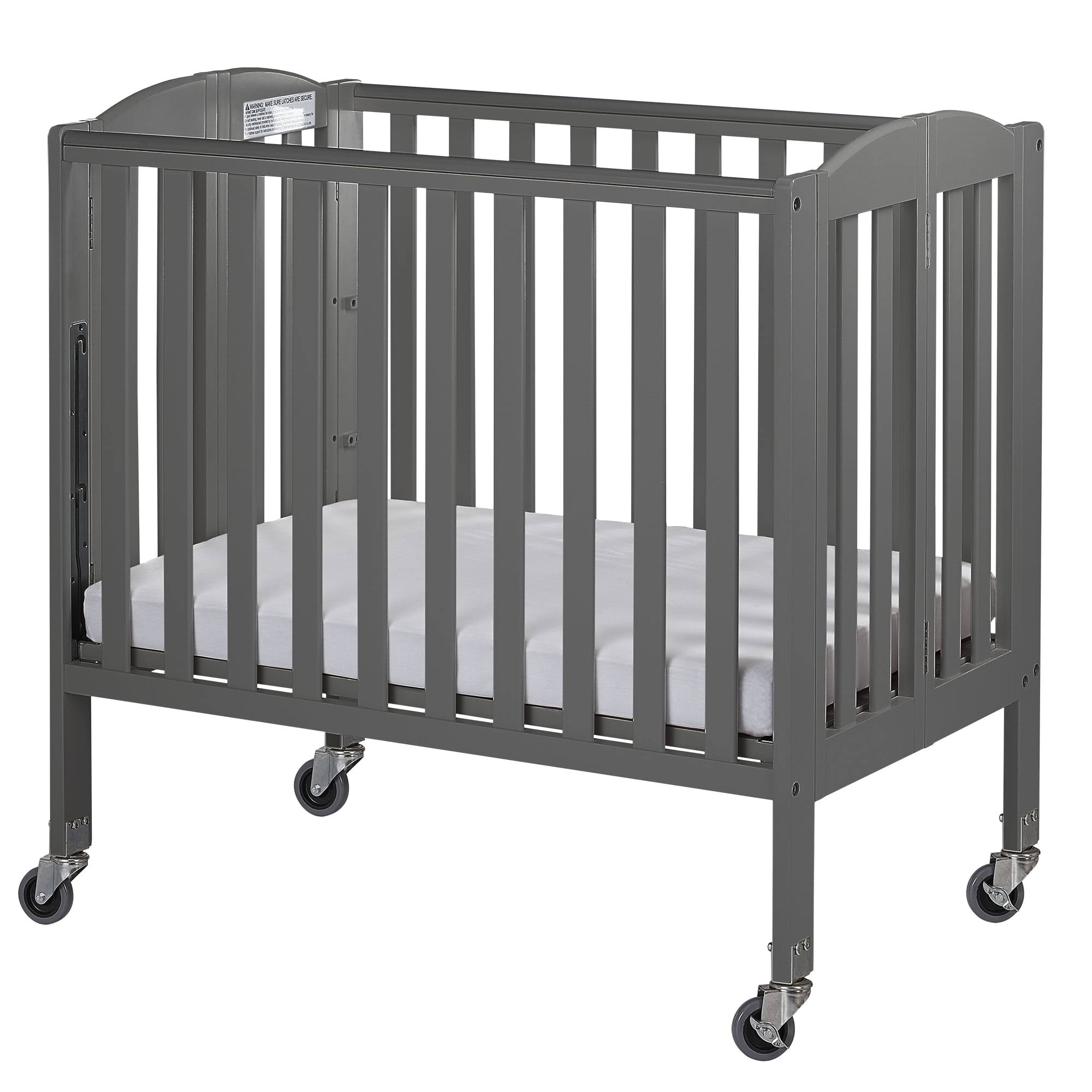 , 3 in 1 Birch Folding Portable Crib   Storm Gray