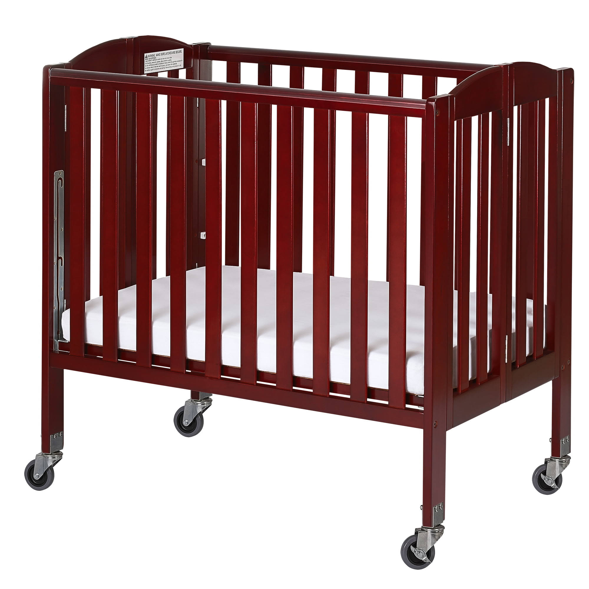 Birch 3-in-1 Folding Portable Mini Crib, Cherry