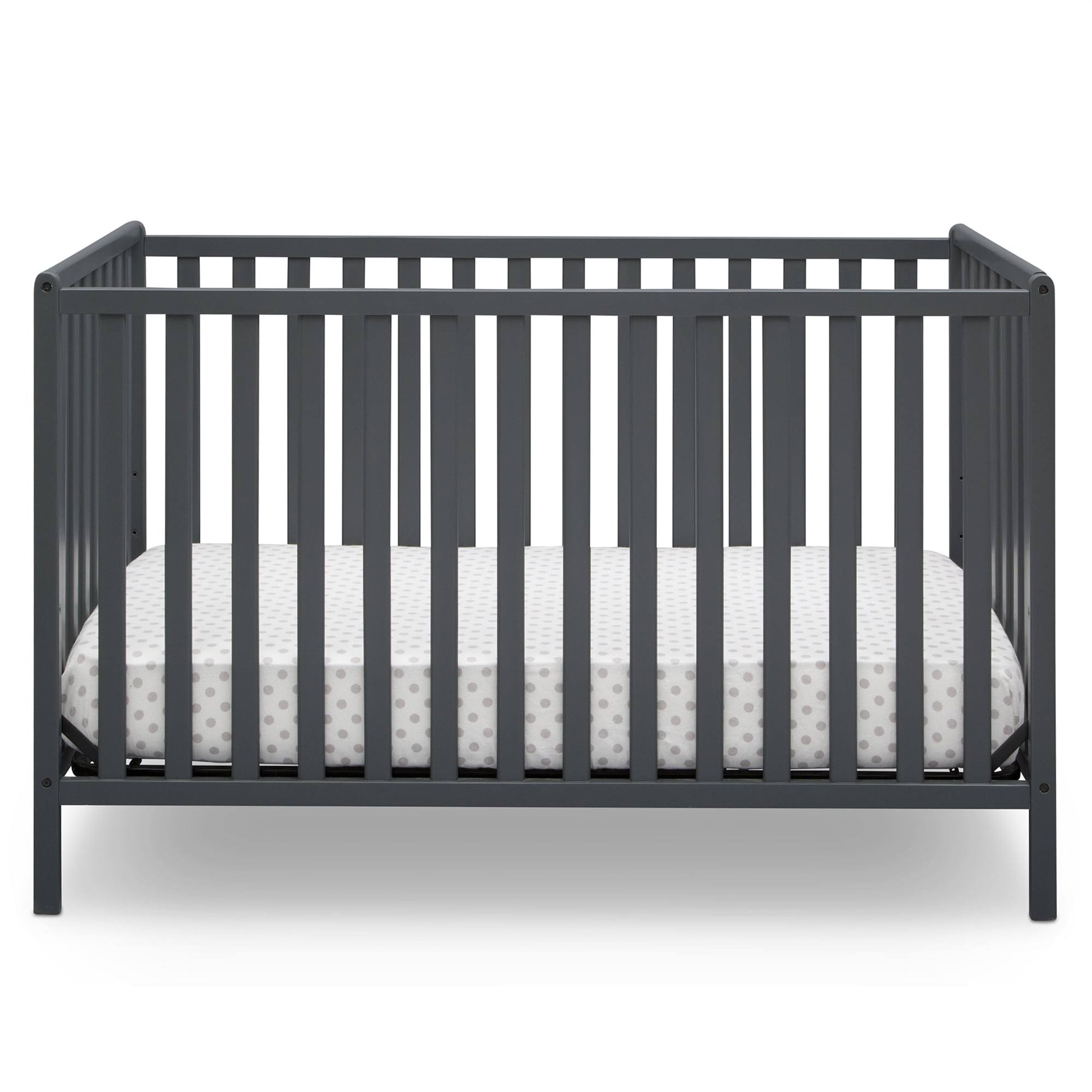 Heartland 4-in-1 Convertible Baby Crib, Charcoal Gray