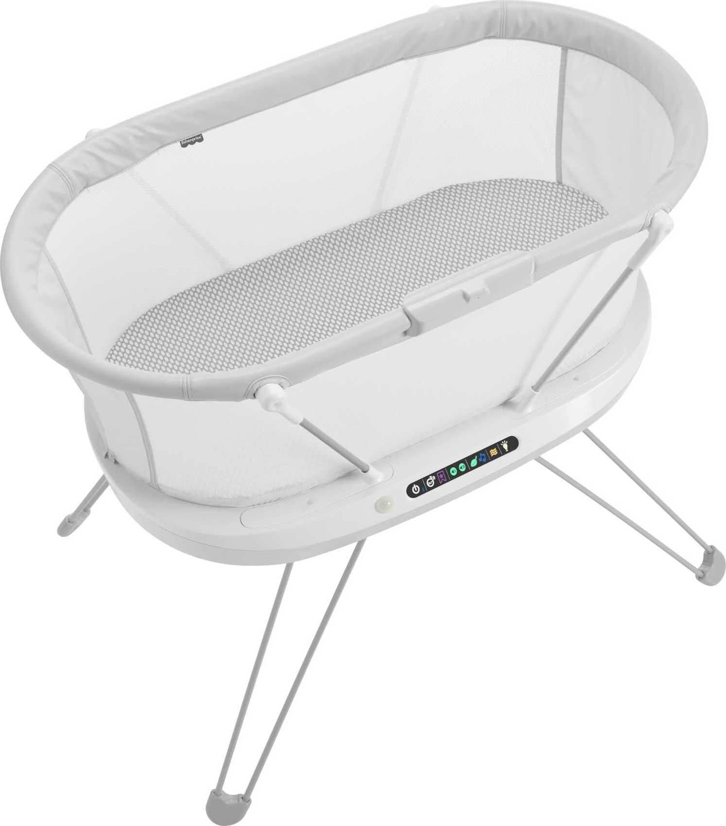 Luminate Bassinet Baby Bedside Crib with Sound Detection plus Lights and Music