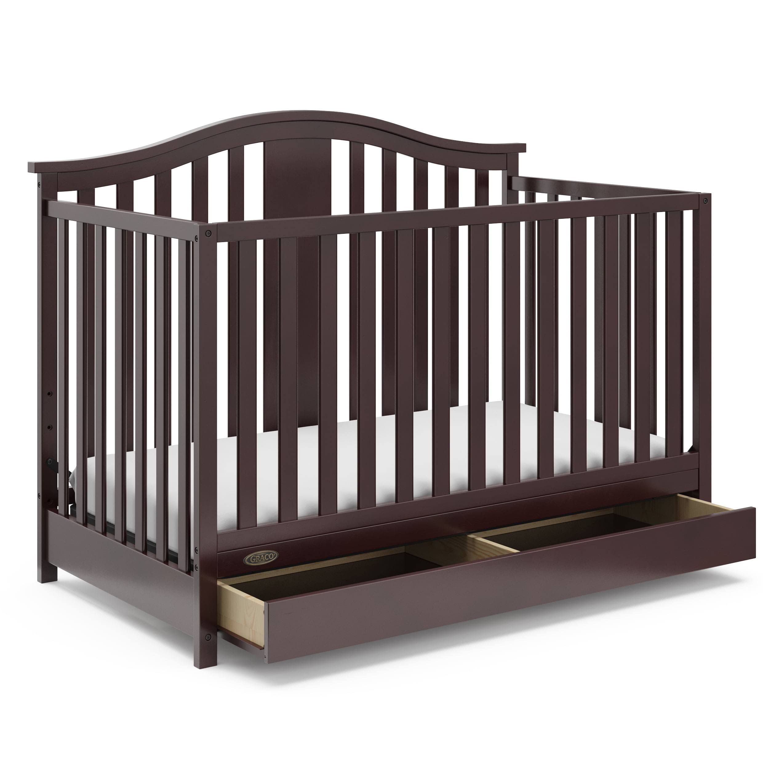 Solano 5-in-1 Convertible Baby Crib with Drawer, Espresso