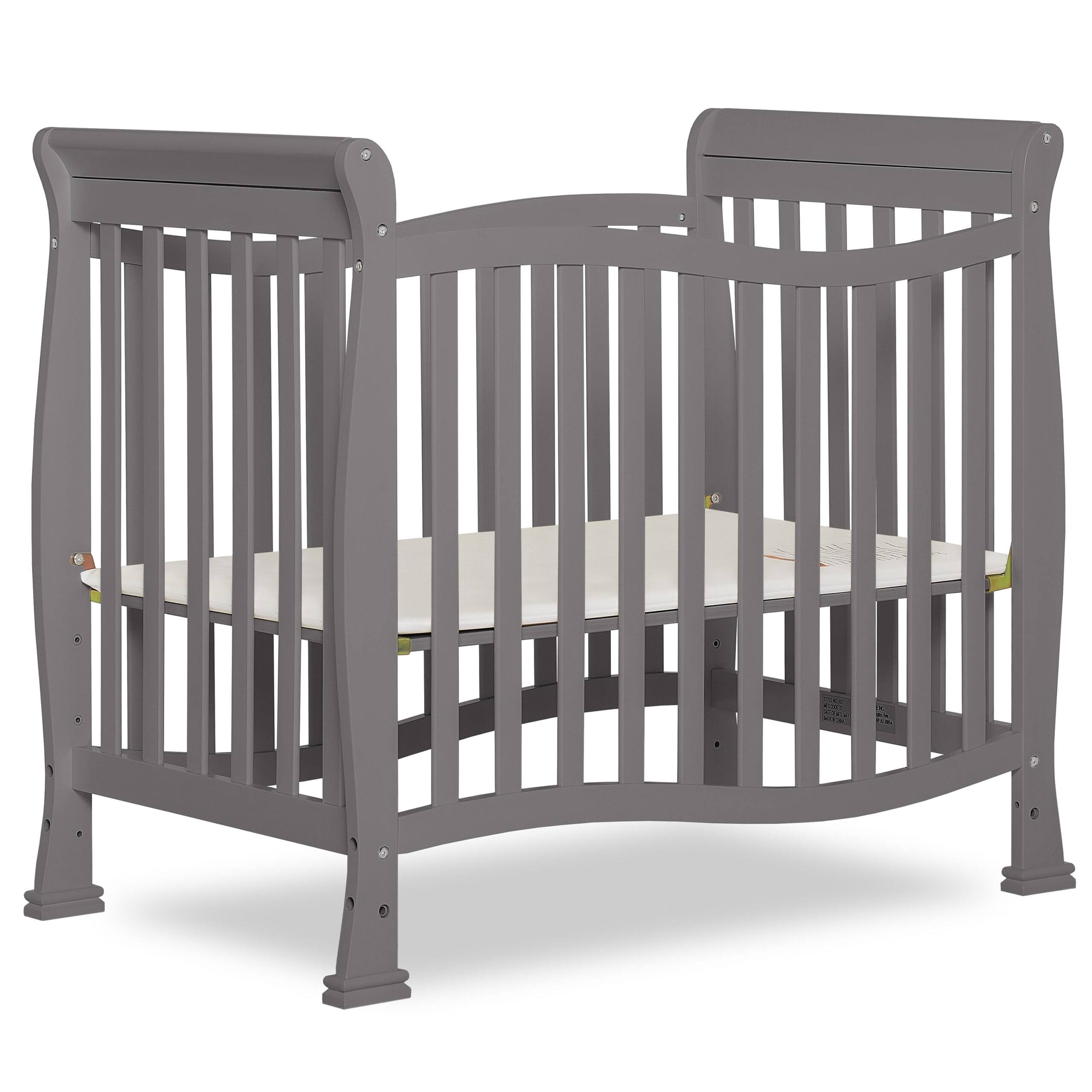 Piper 4-in-1 Convertible Mini Crib in Storm Grey