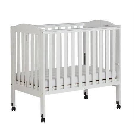 2-in-1 Folding Portable Mini Crib, White