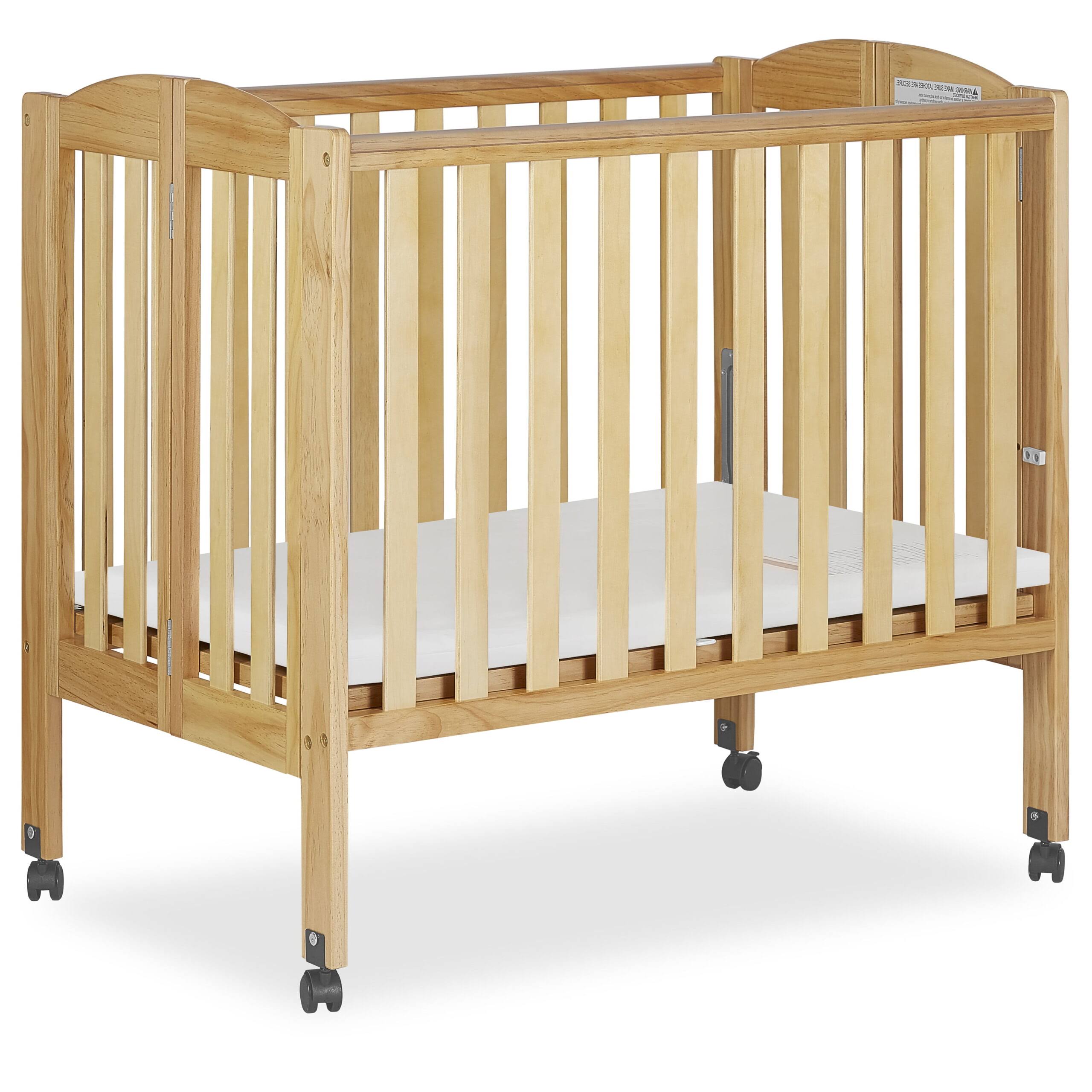 2-in-1 Folding Portable Mini Crib, Natural
